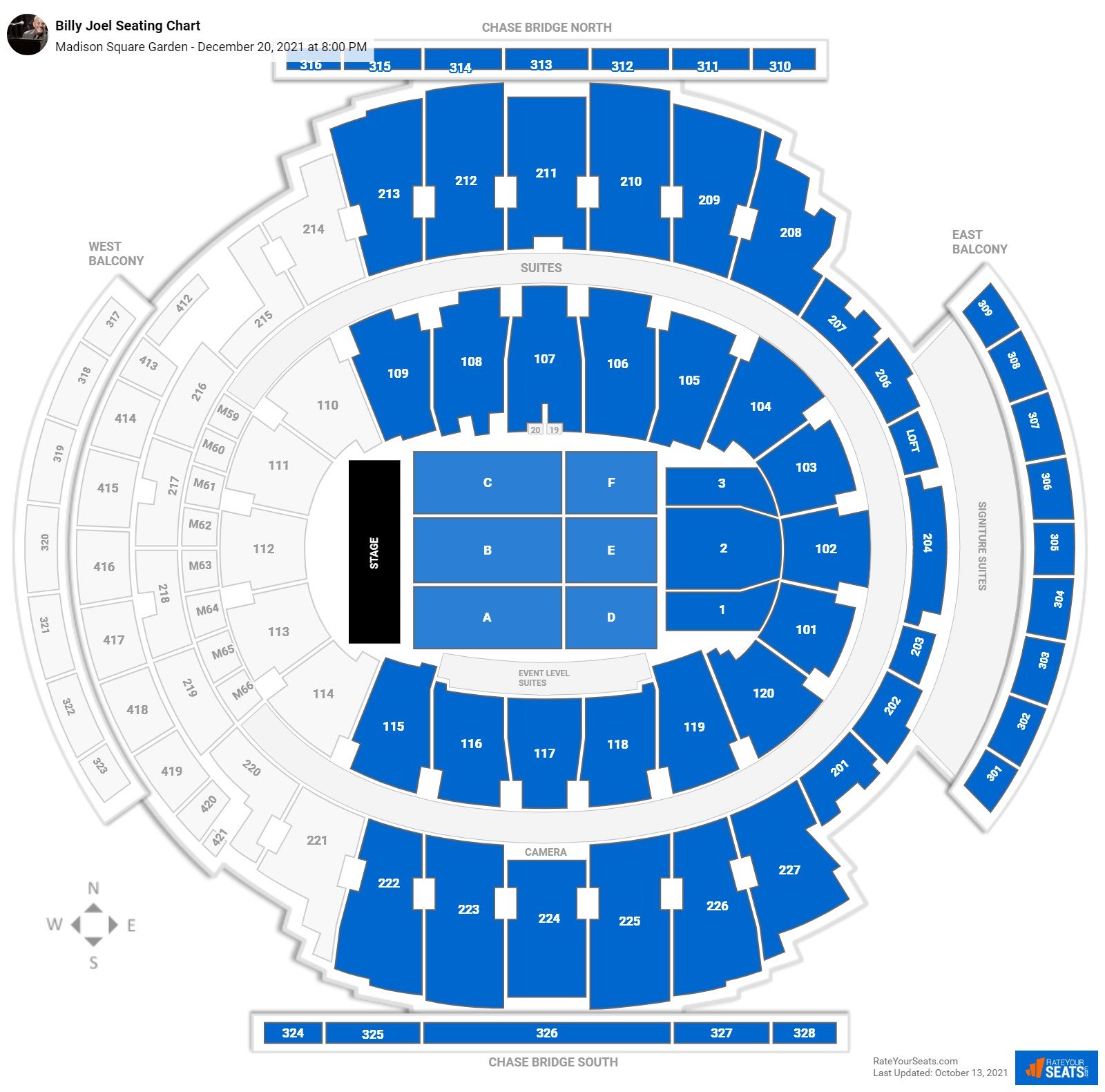 Square Garden Billy Joel Concert Seating Chart