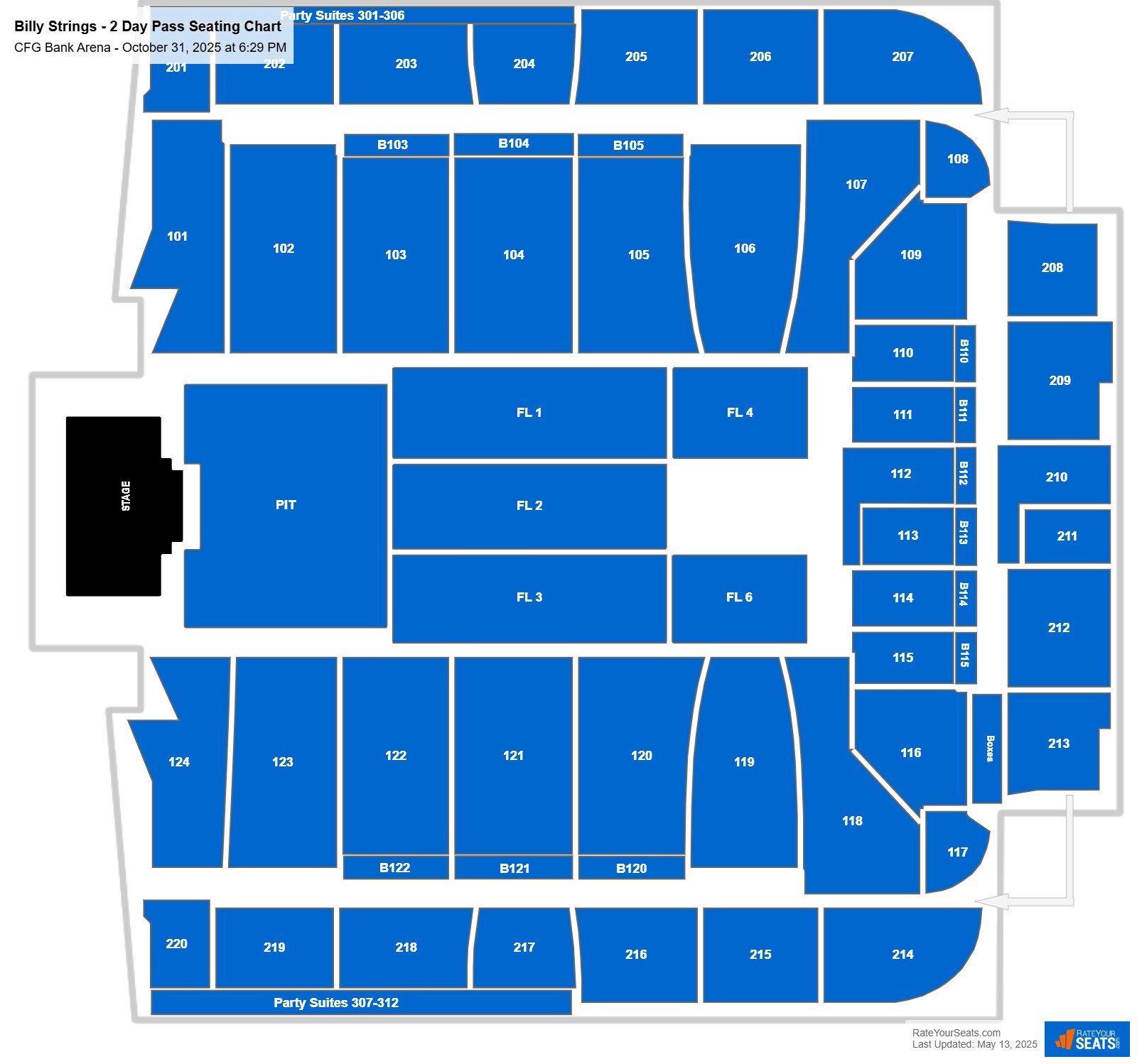 Billy Strings - 2 Day Pass seating chart CFG Bank Arena