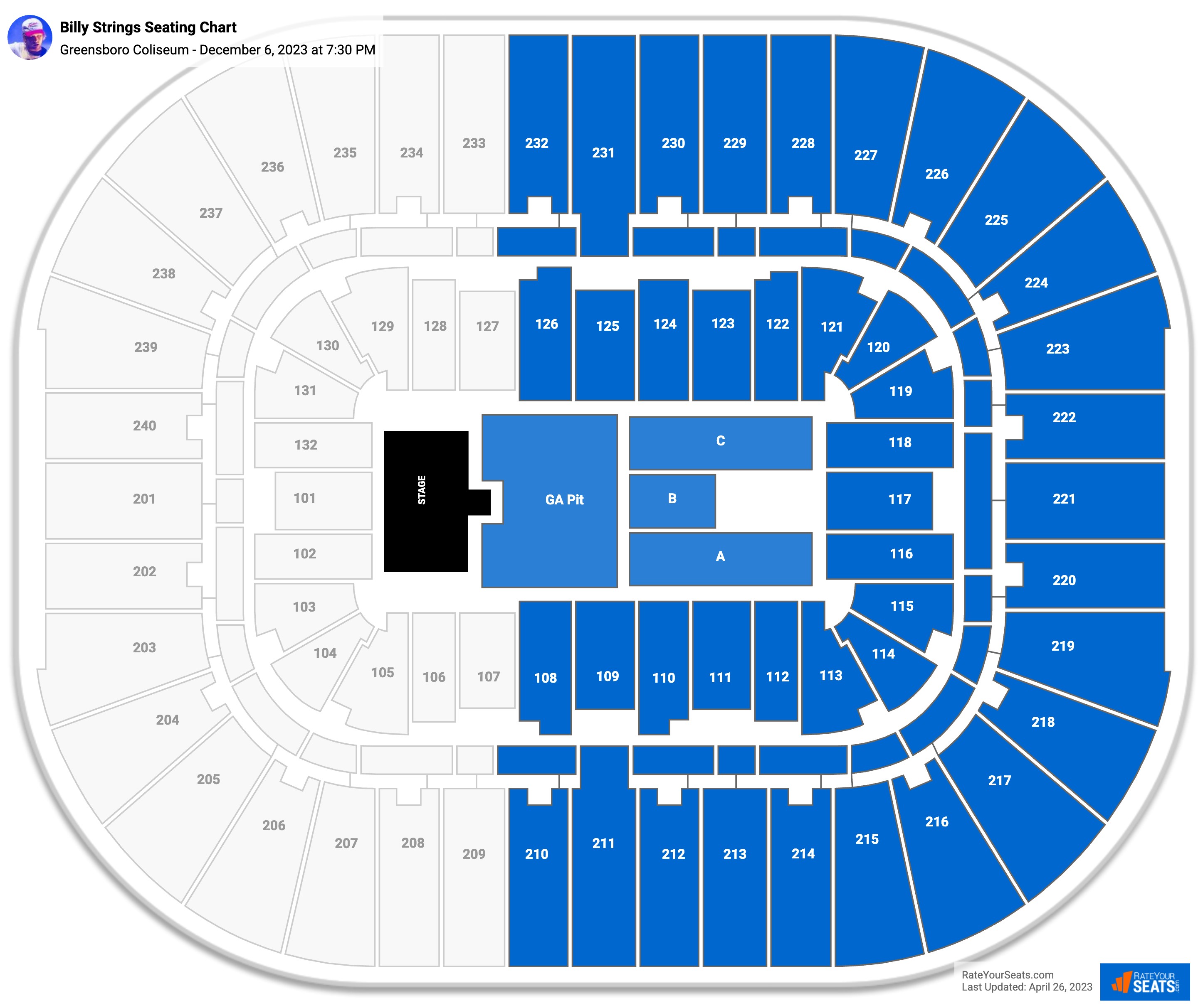 Greensboro Coliseum Concert Seating Chart