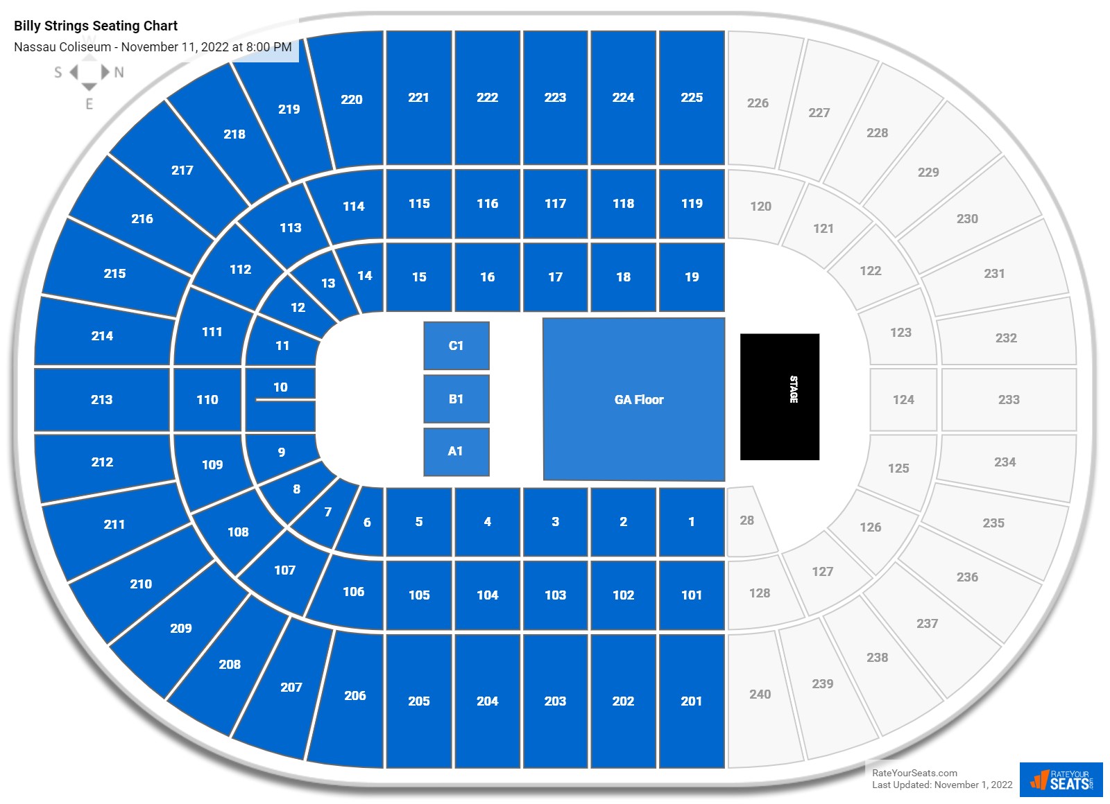 Billy Strings seating chart Nassau Coliseum