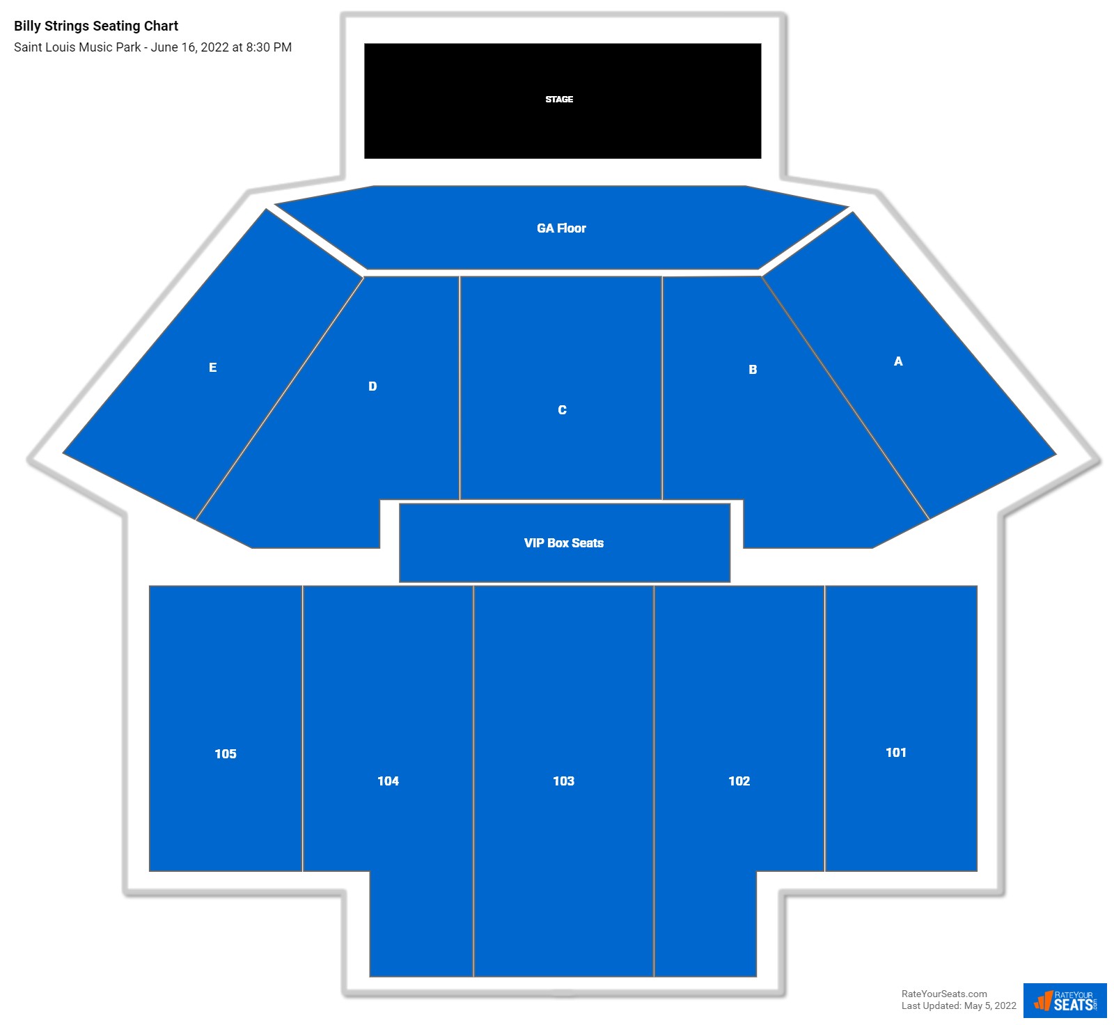 Billy Strings seating chart Saint Louis Music Park