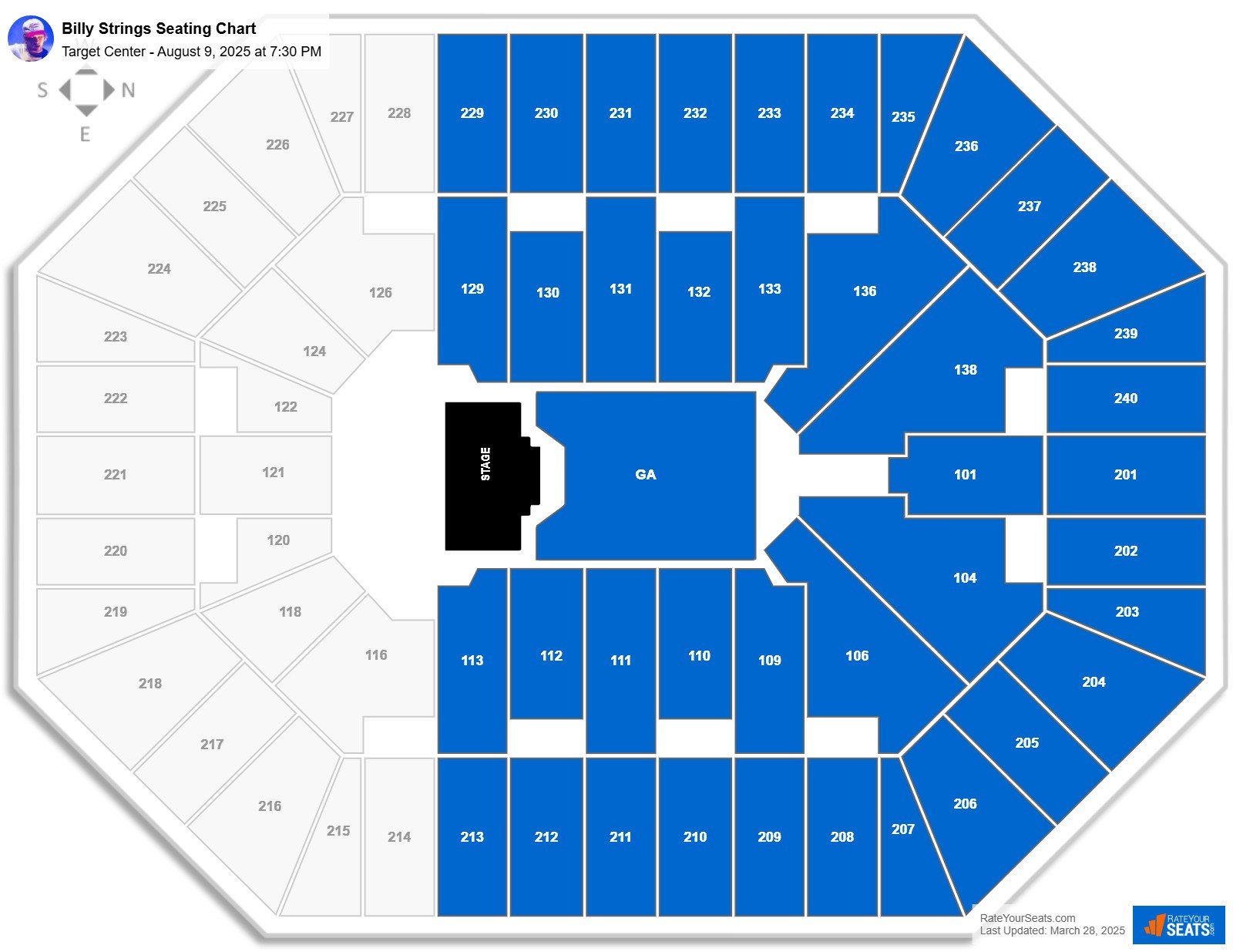 Billy Strings seating chart Target Center