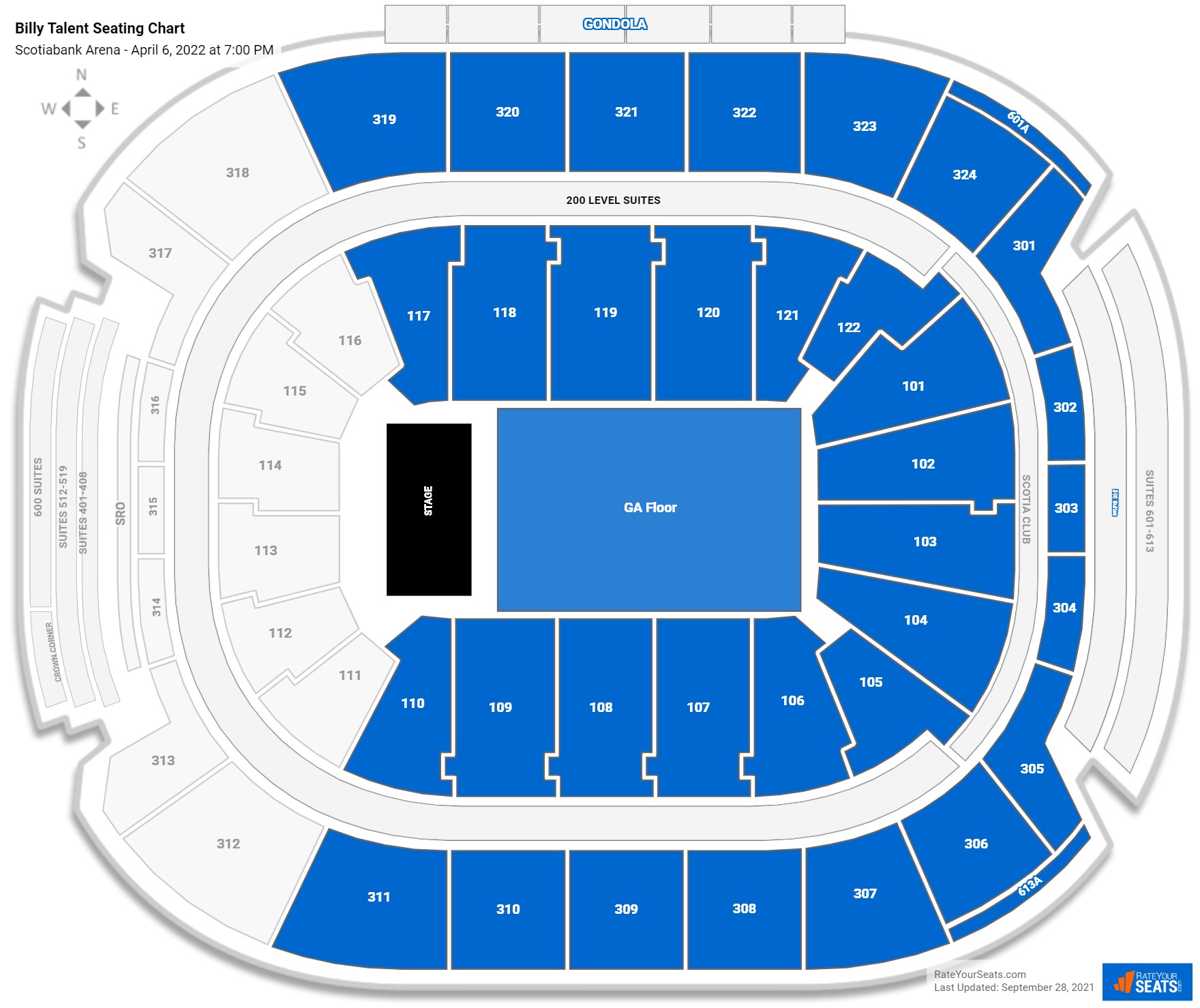 Billy Talent seating chart Scotiabank Arena