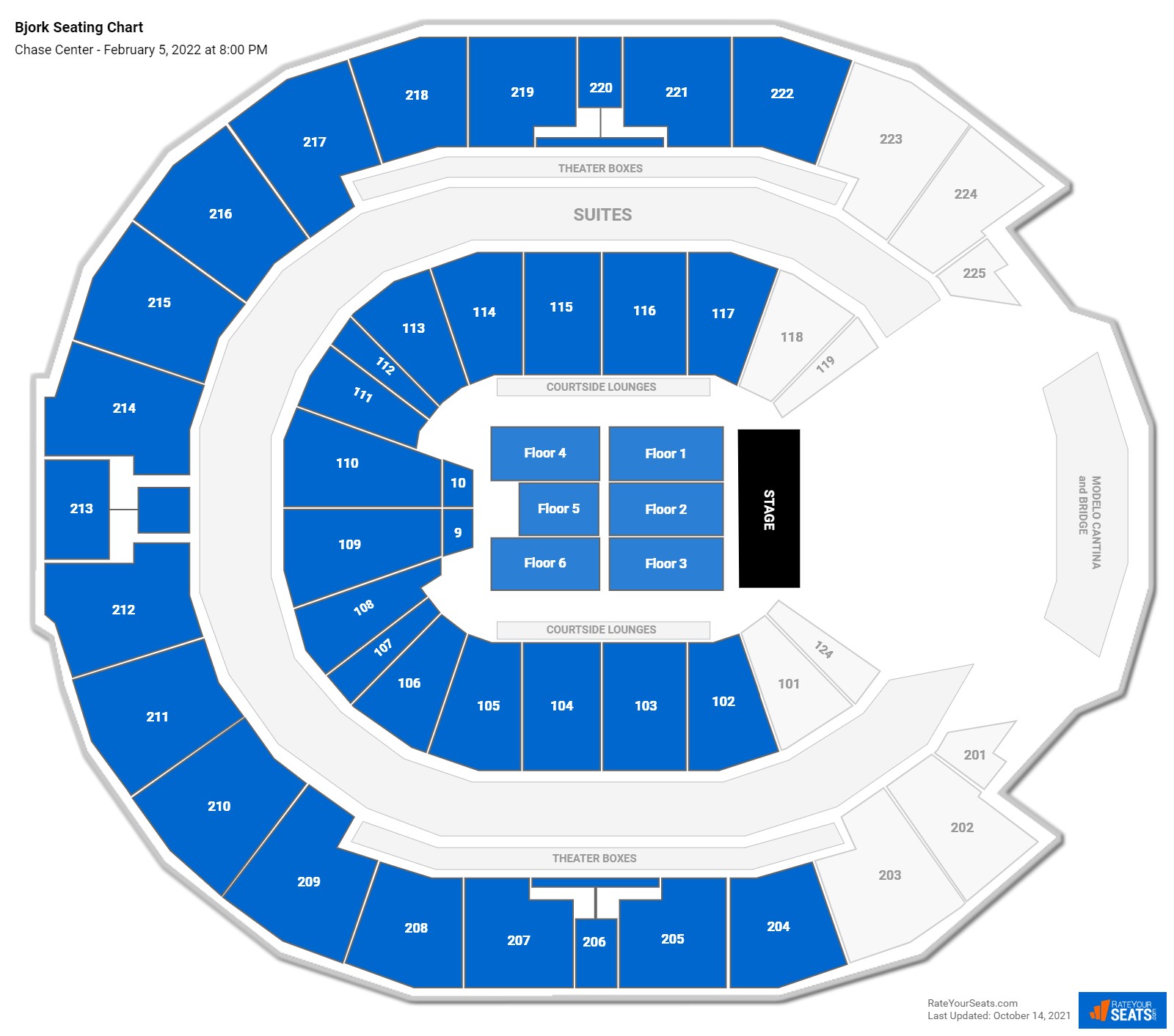Bjork seating chart Chase Center
