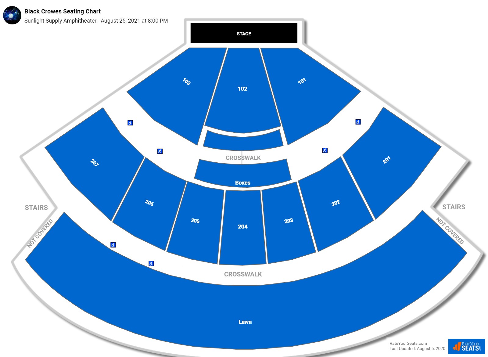 Black Crowes seating chart Sunlight Supply Amphitheater