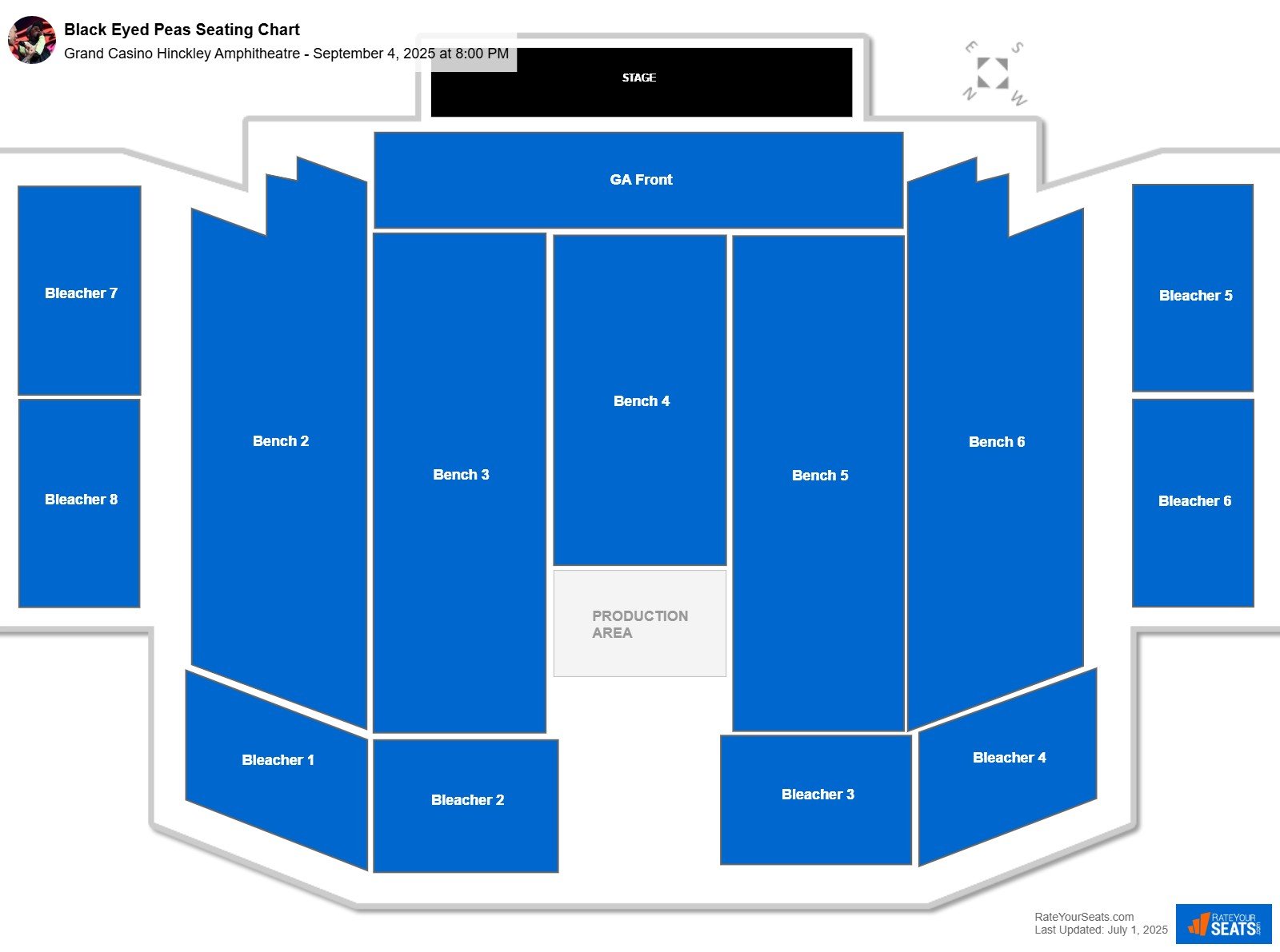 Black Eyed Peas seating chart Grand Casino Hinckley Amphitheatre