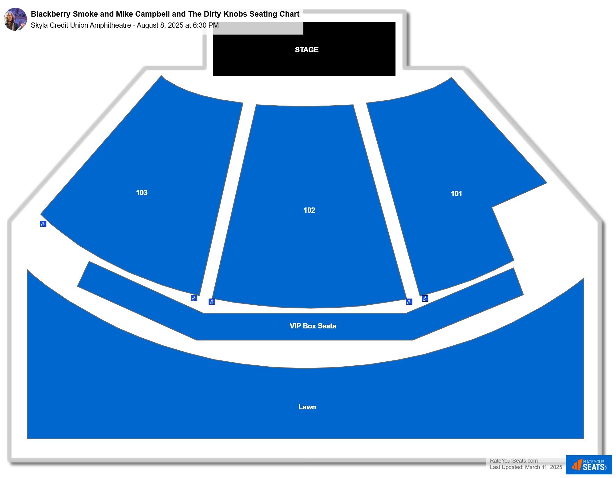 Blackberry Smoke and Mike Campbell and The Dirty Knobs seating chart Skyla Credit Union Amphitheatre