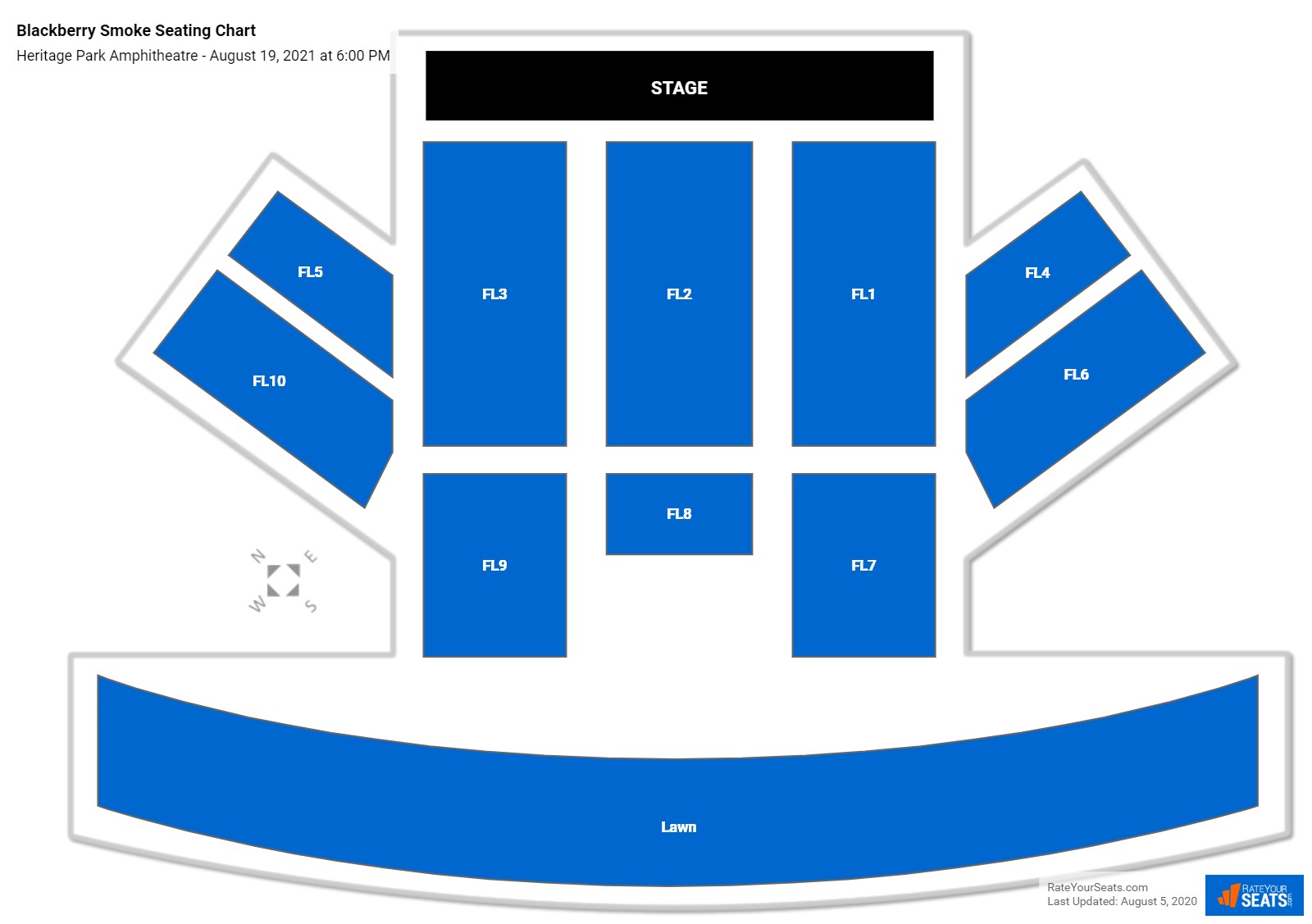 Blackberry Smoke seating chart Heritage Park Amphitheatre