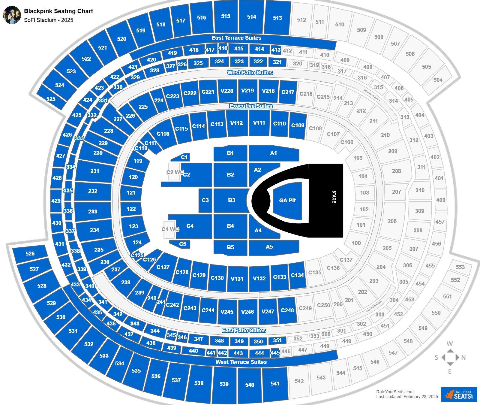 Blackpink seating chart SoFi Stadium