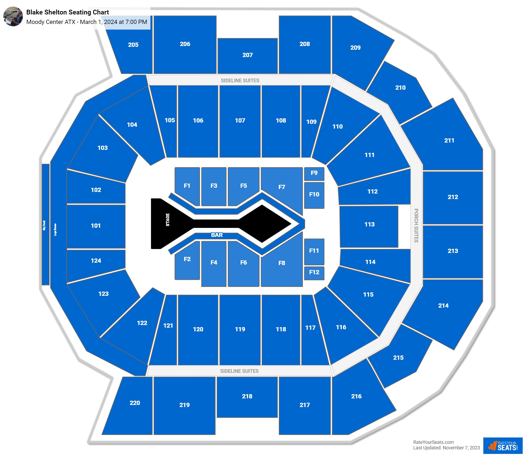 Blake Shelton seating chart Moody Center ATX
