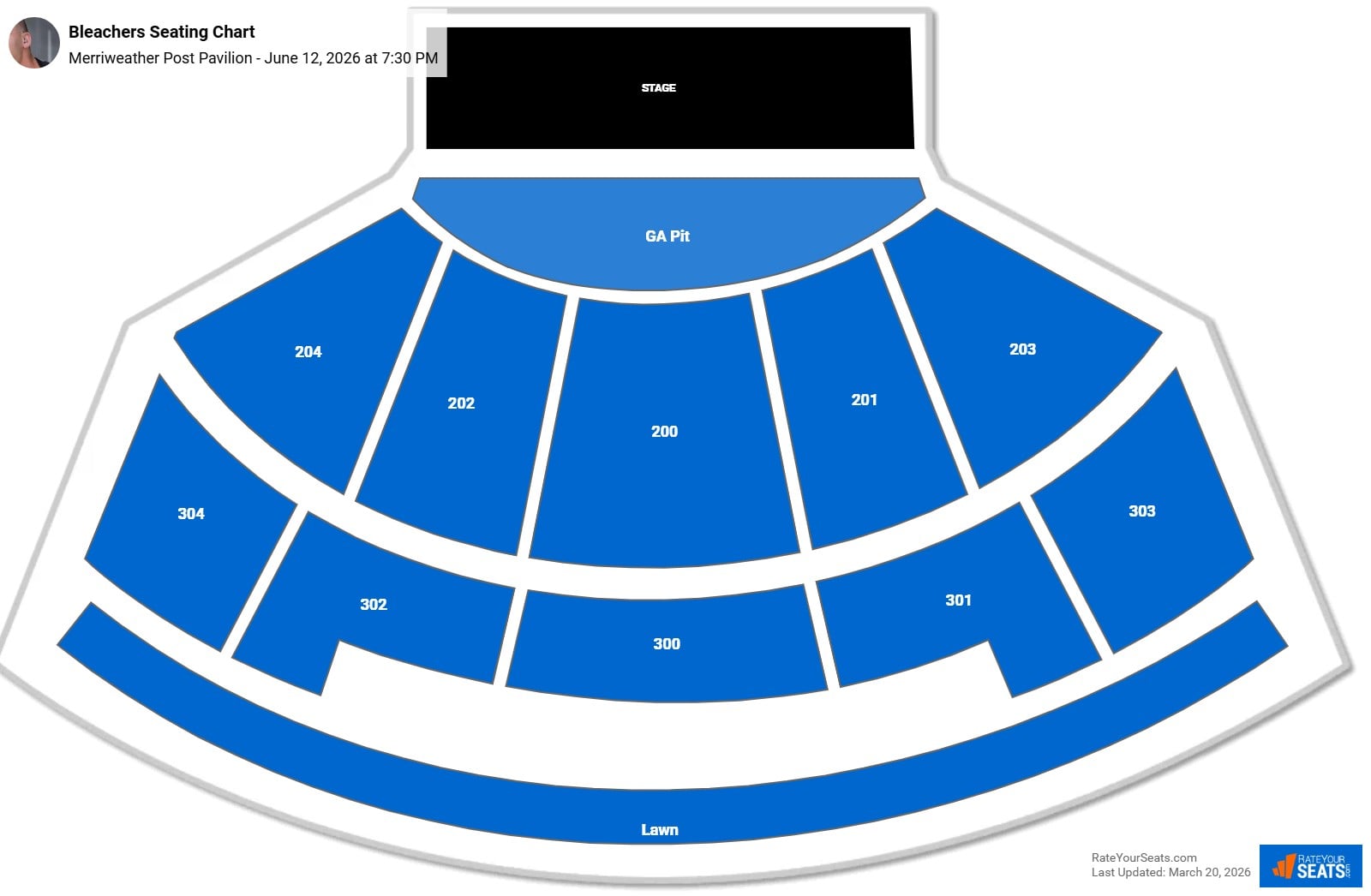 Bleachers seating chart Merriweather Post Pavilion