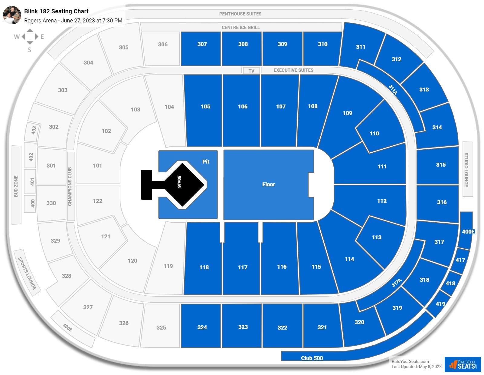 Rogers Arena Concert Seating Chart
