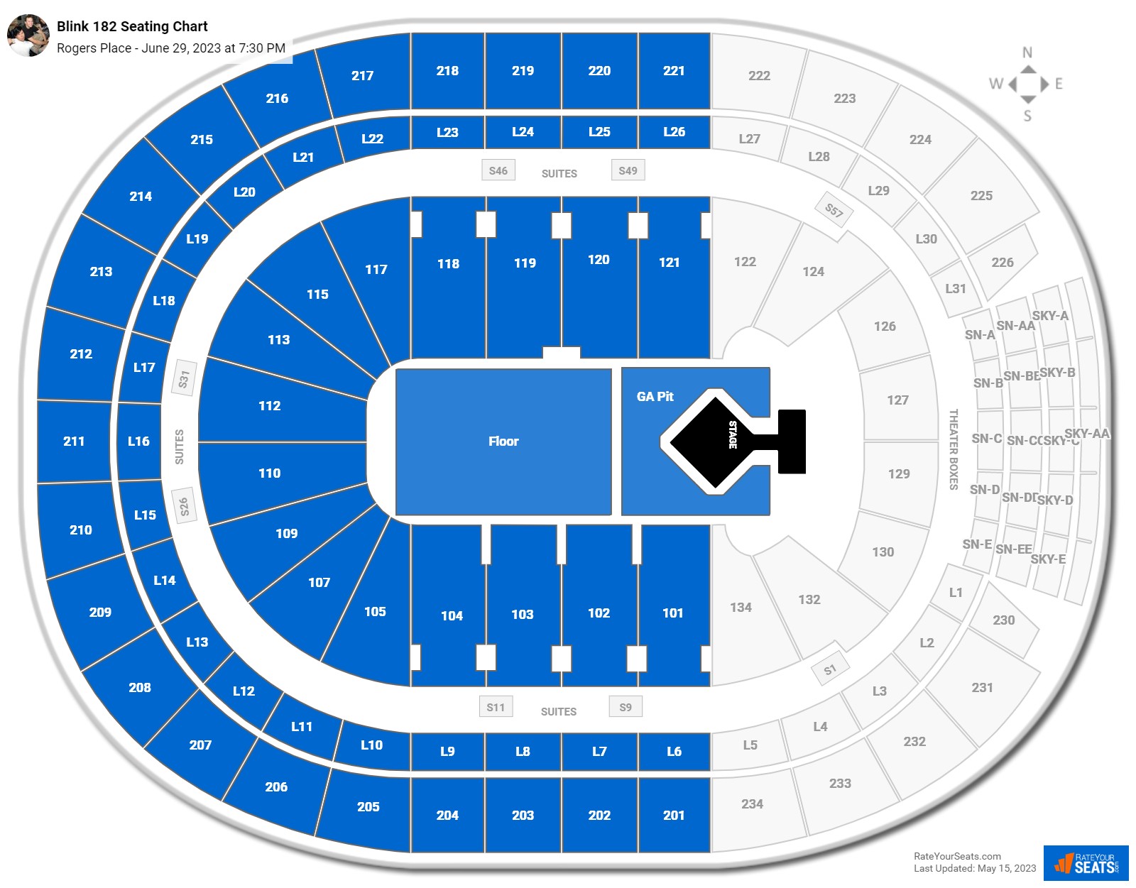 Rogers Place Concert Seating Chart