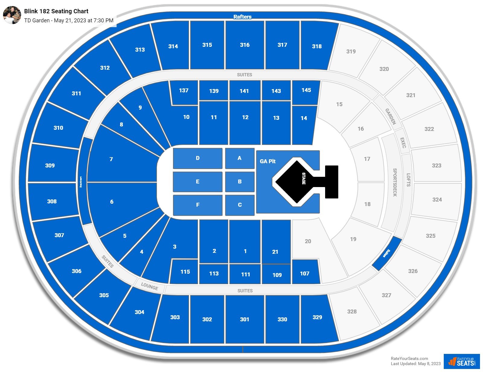 Square Garden Concert Seating Chart Rows