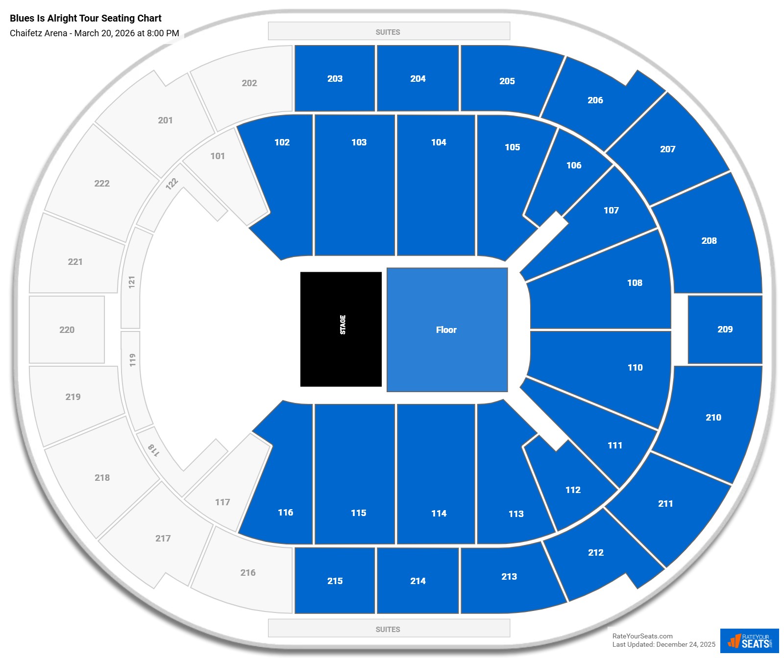 Blues Is Alright Tour seating chart Chaifetz Arena