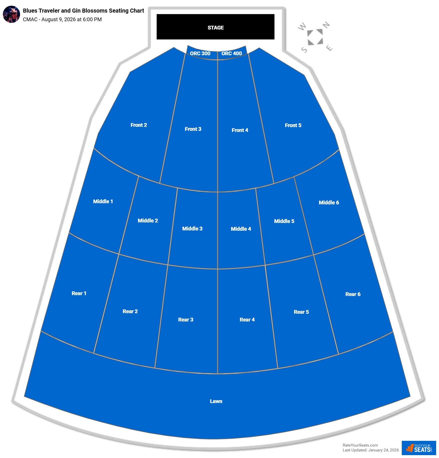 Blues Traveler and Gin Blossoms seating chart CMAC (Marvin Sands Performing Arts Center)