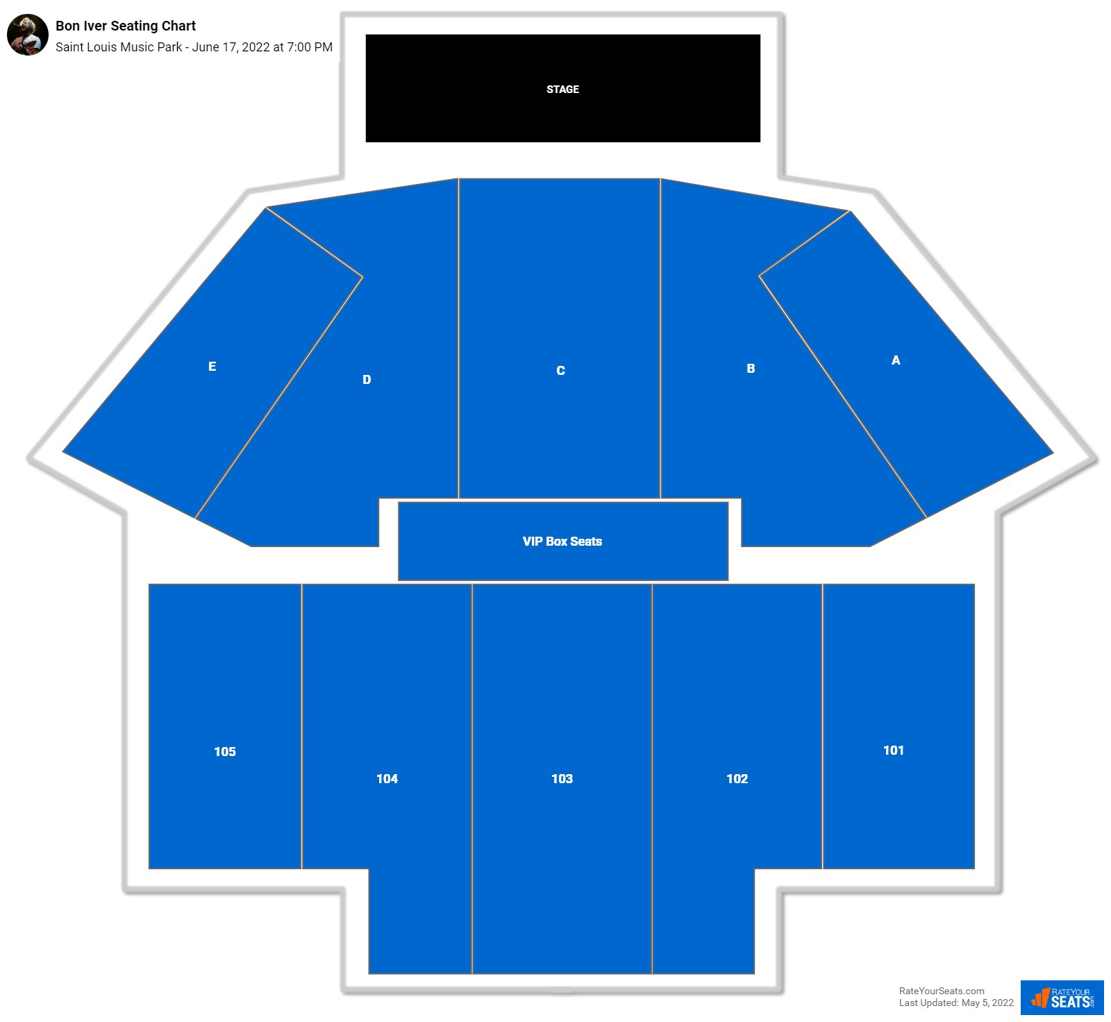 Bon Iver seating chart Saint Louis Music Park