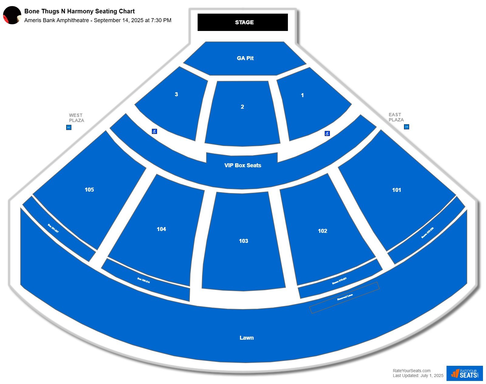 Bone Thugs N Harmony seating chart Ameris Bank Amphitheatre