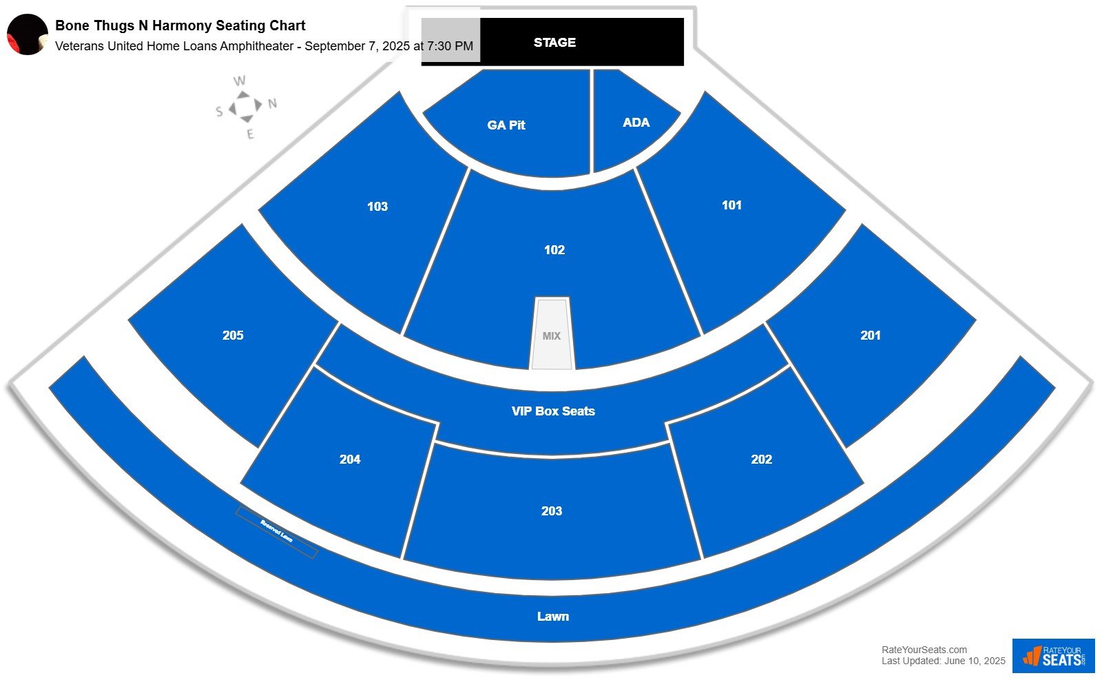 Bone Thugs N Harmony seating chart Veterans United Home Loans Amphitheater