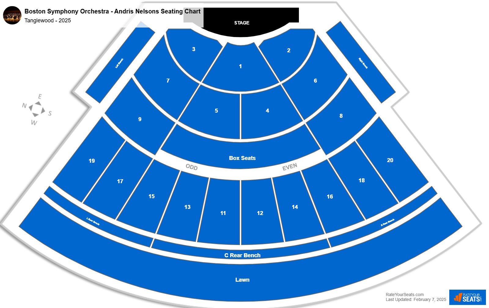 Boston Symphony Orchestra - Andris Nelsons seating chart Tanglewood