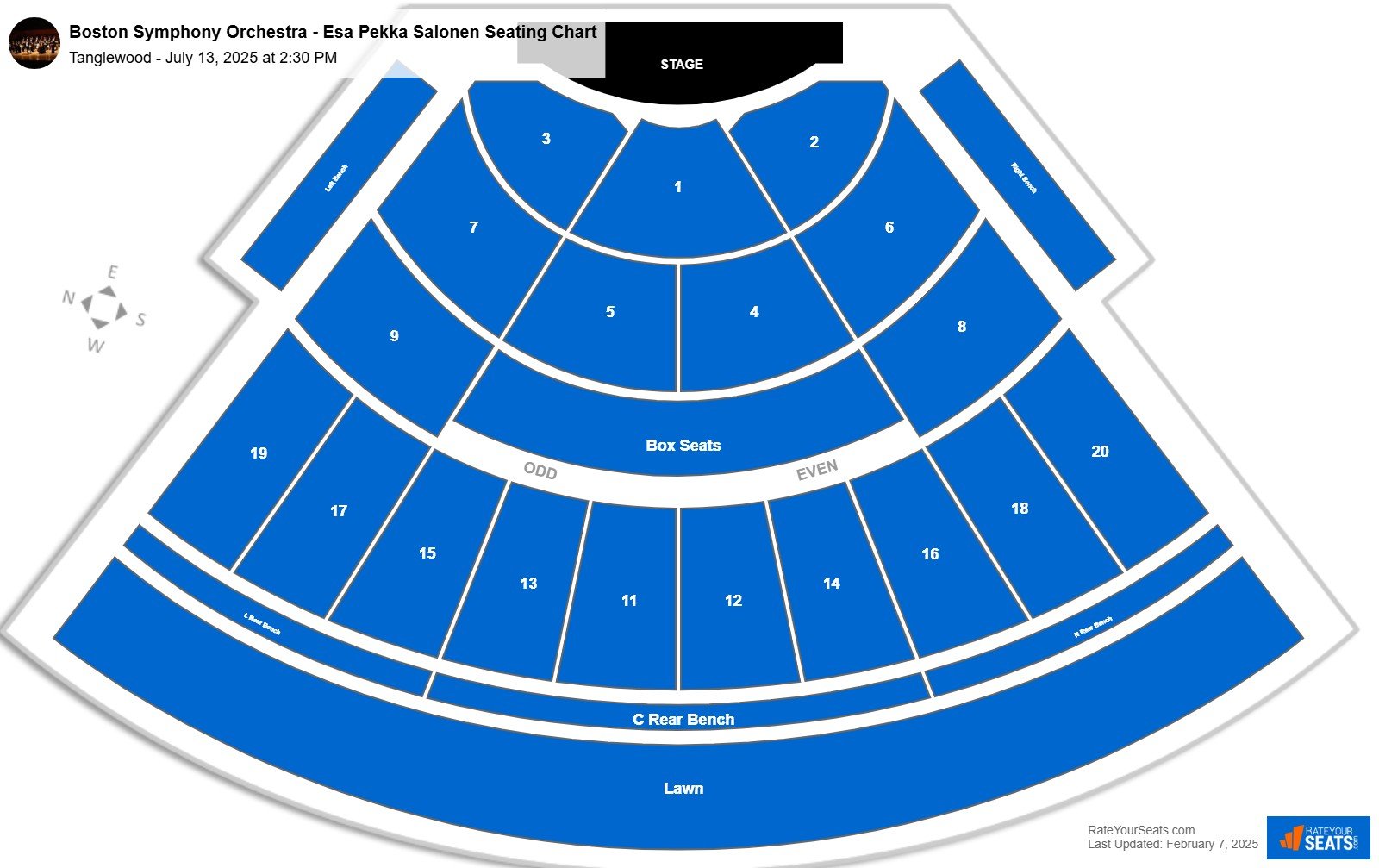 Boston Symphony Orchestra - Esa Pekka Salonen seating chart Tanglewood