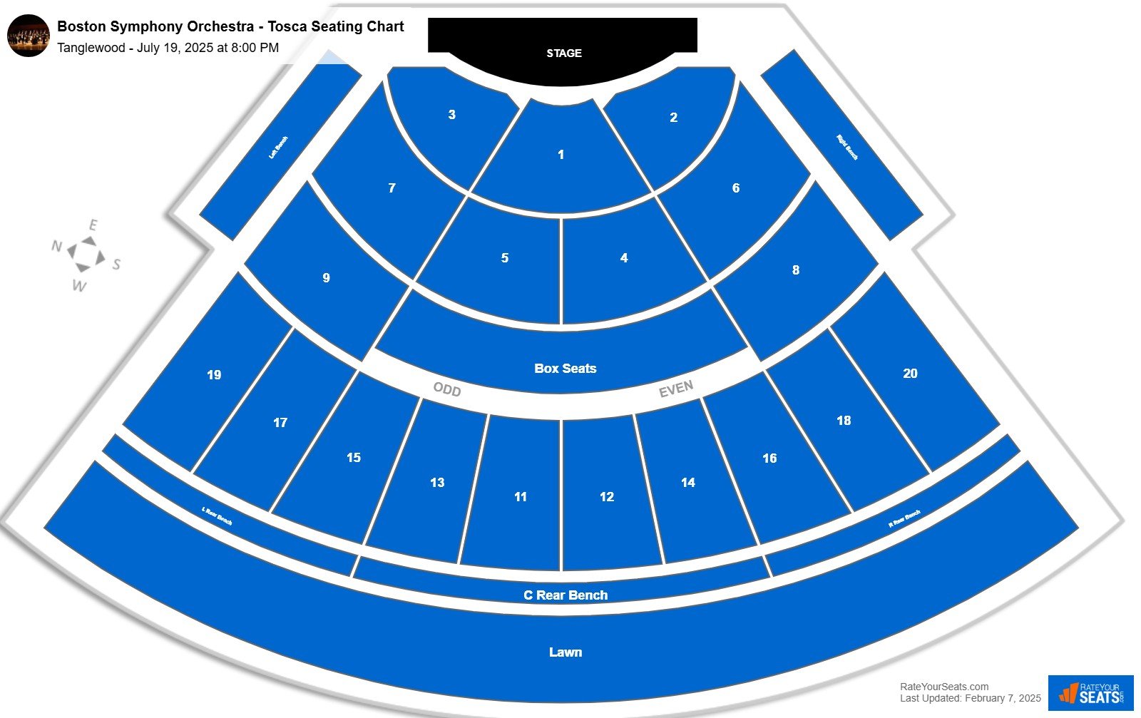 Boston Symphony Orchestra - Tosca seating chart Tanglewood