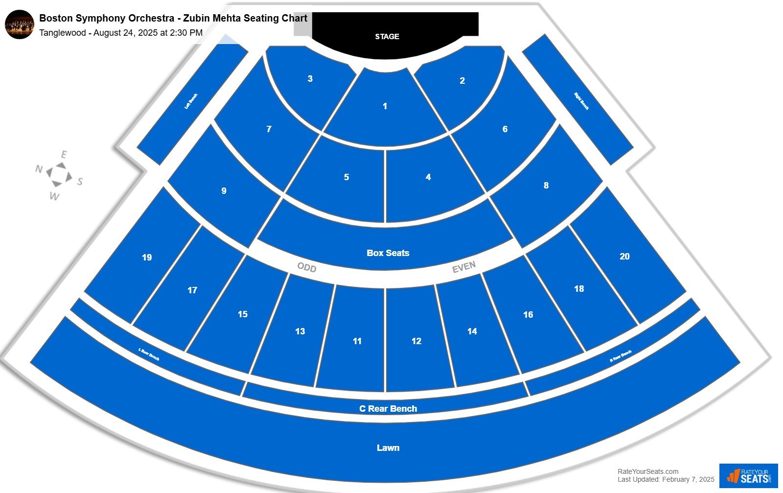 Boston Symphony Orchestra - Beethoven Symphony No 9 and Ode to Joy seating chart Tanglewood