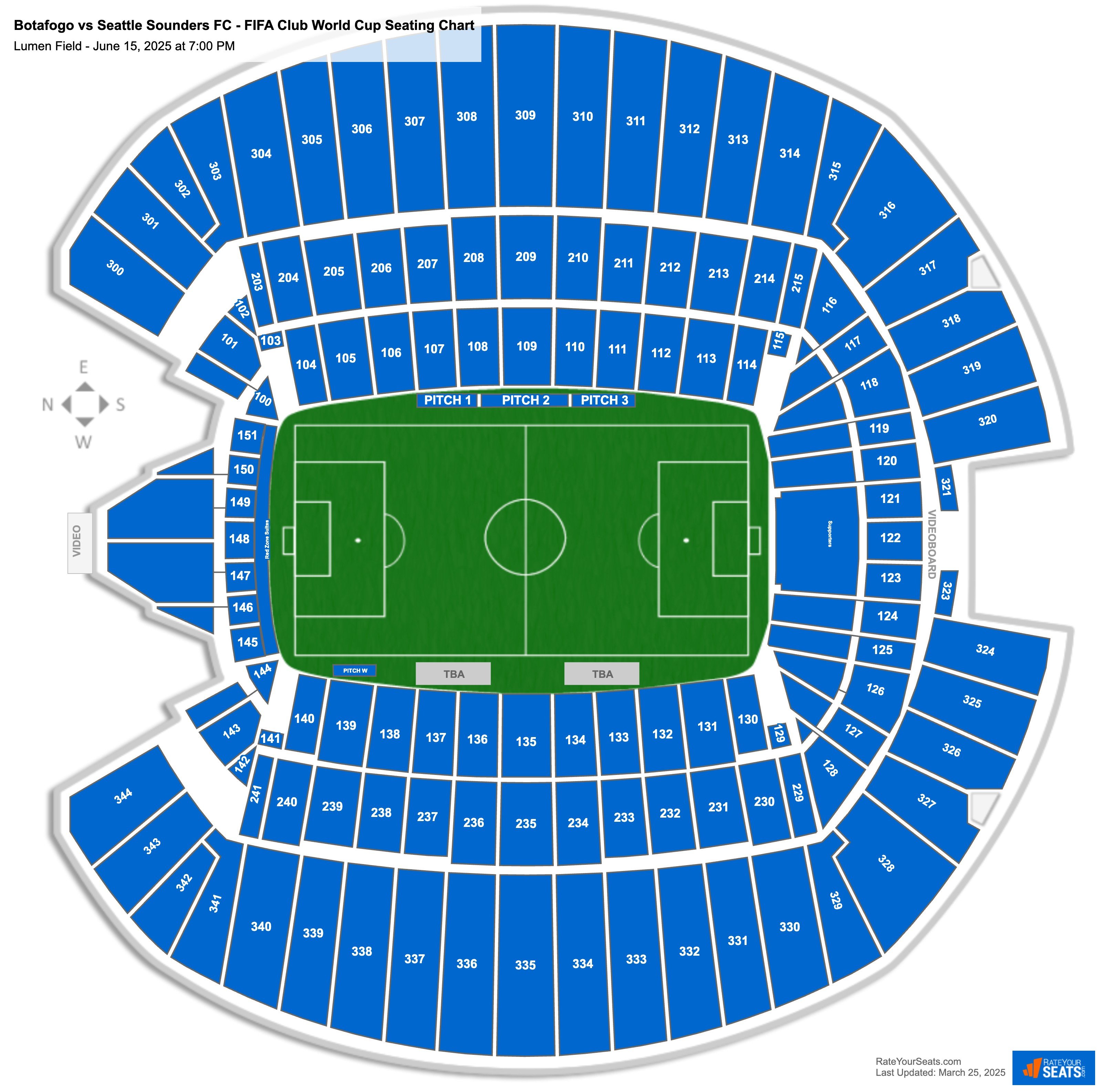Botafogo vs Seattle Sounders FC - FIFA Club World Cup seating chart Lumen Field