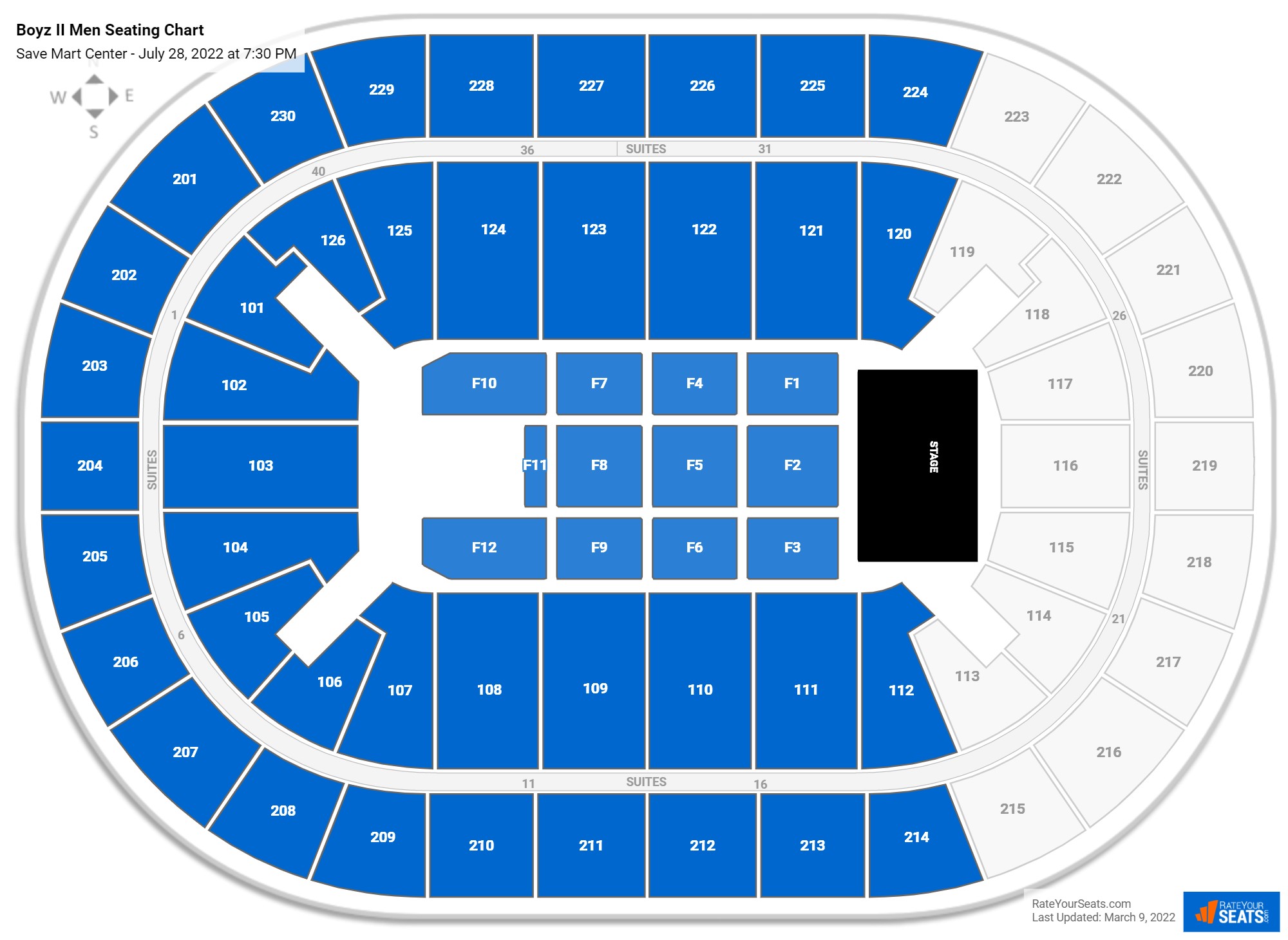 Boyz II Men seating chart Save Mart Center