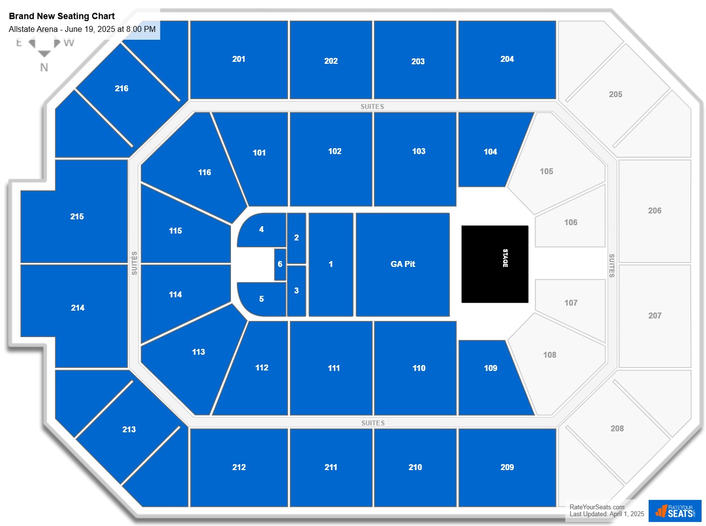 Brand New seating chart Allstate Arena