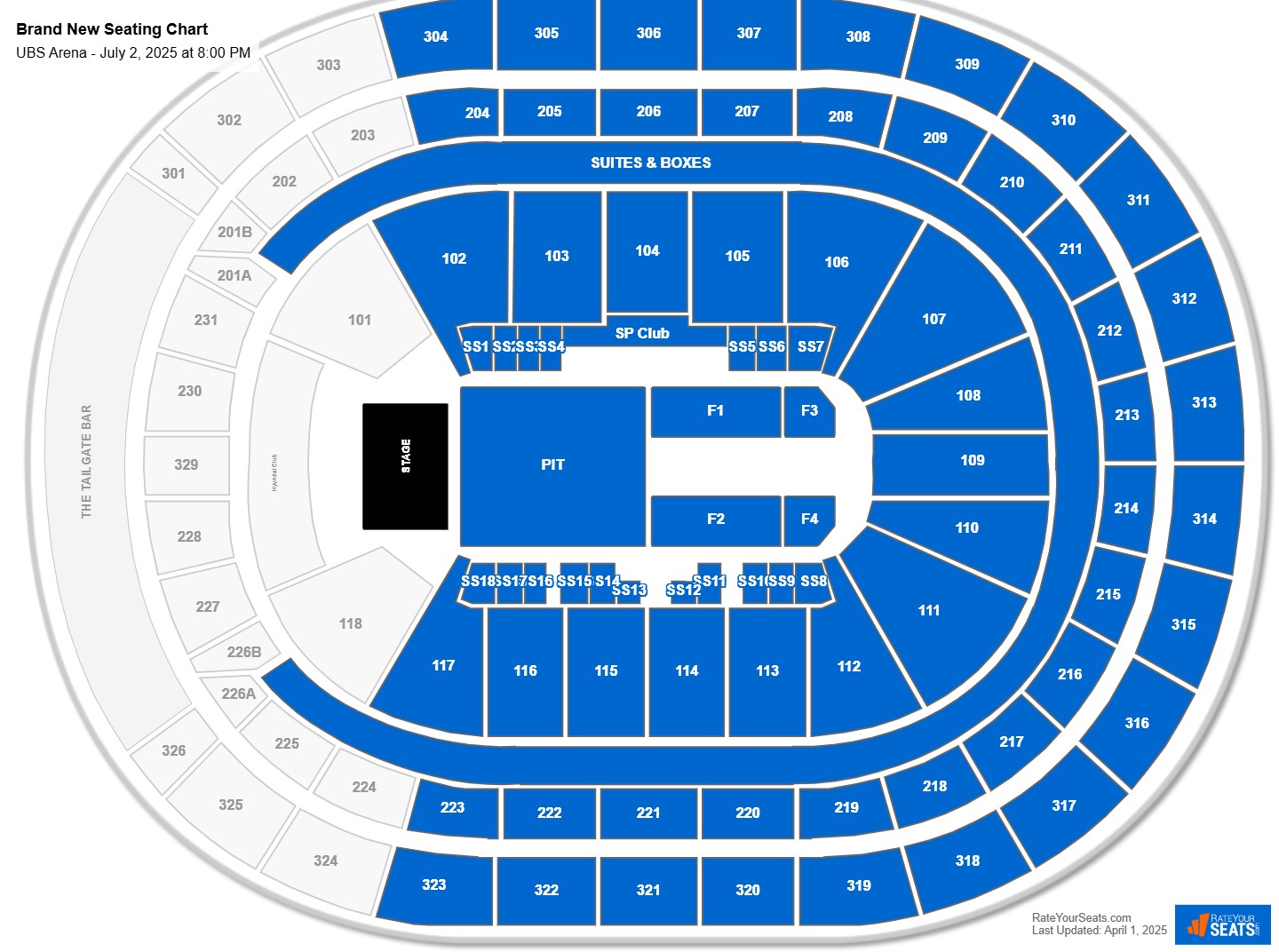 Brand New seating chart UBS Arena
