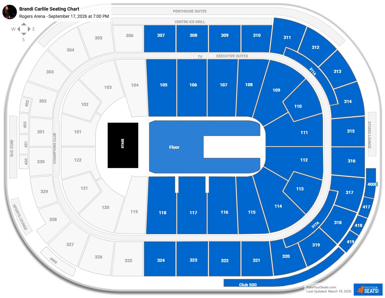 Brandi Carlile seating chart Rogers Arena