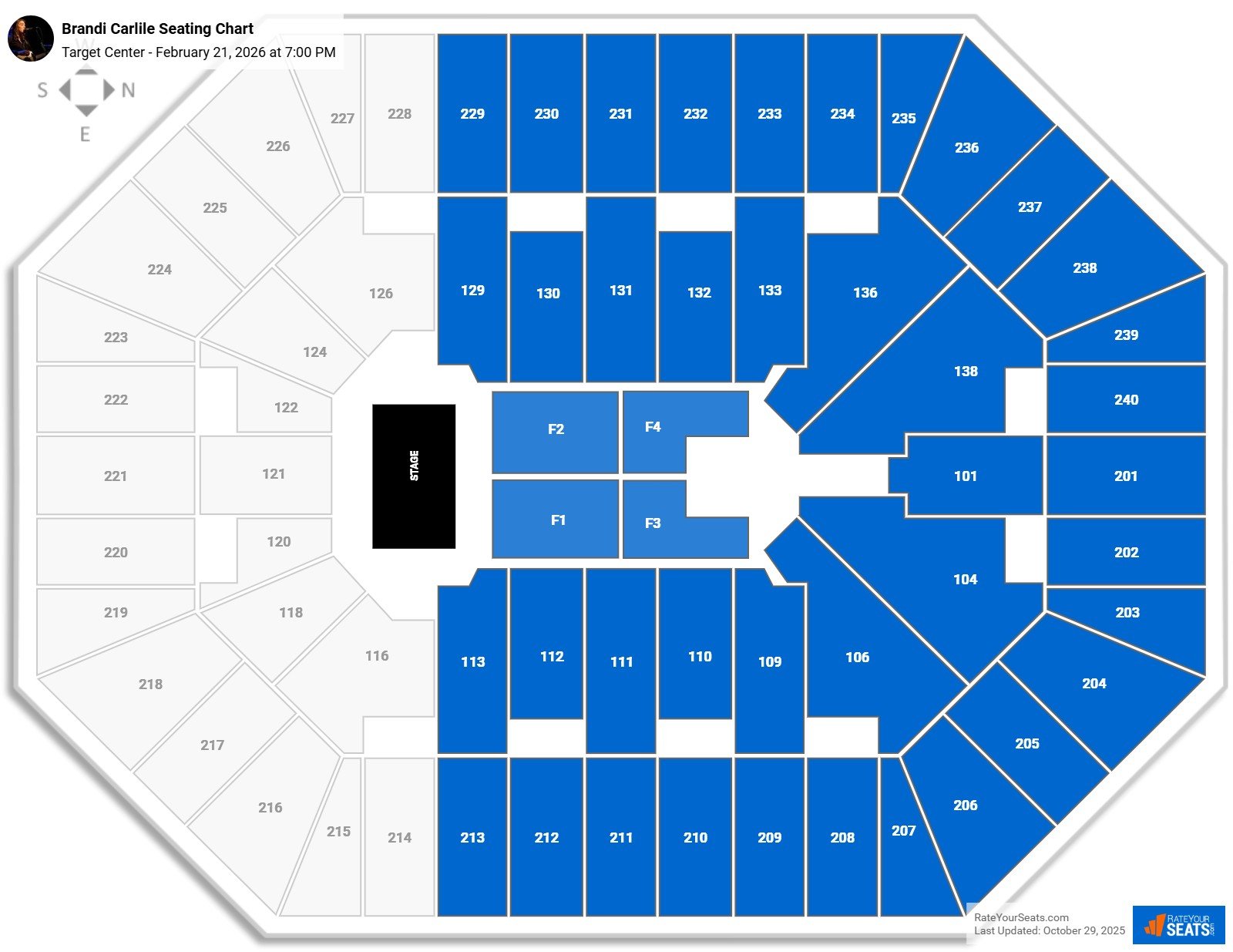 Brandi Carlile seating chart Target Center