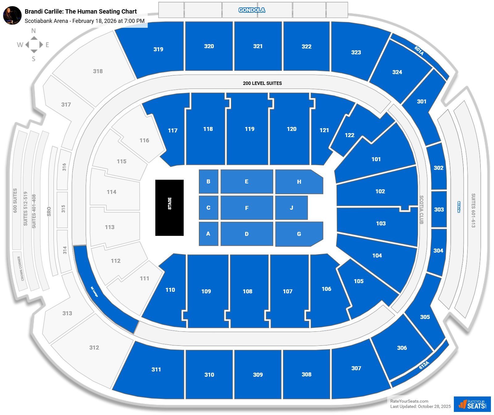 Brandi Carlile seating chart Scotiabank Arena