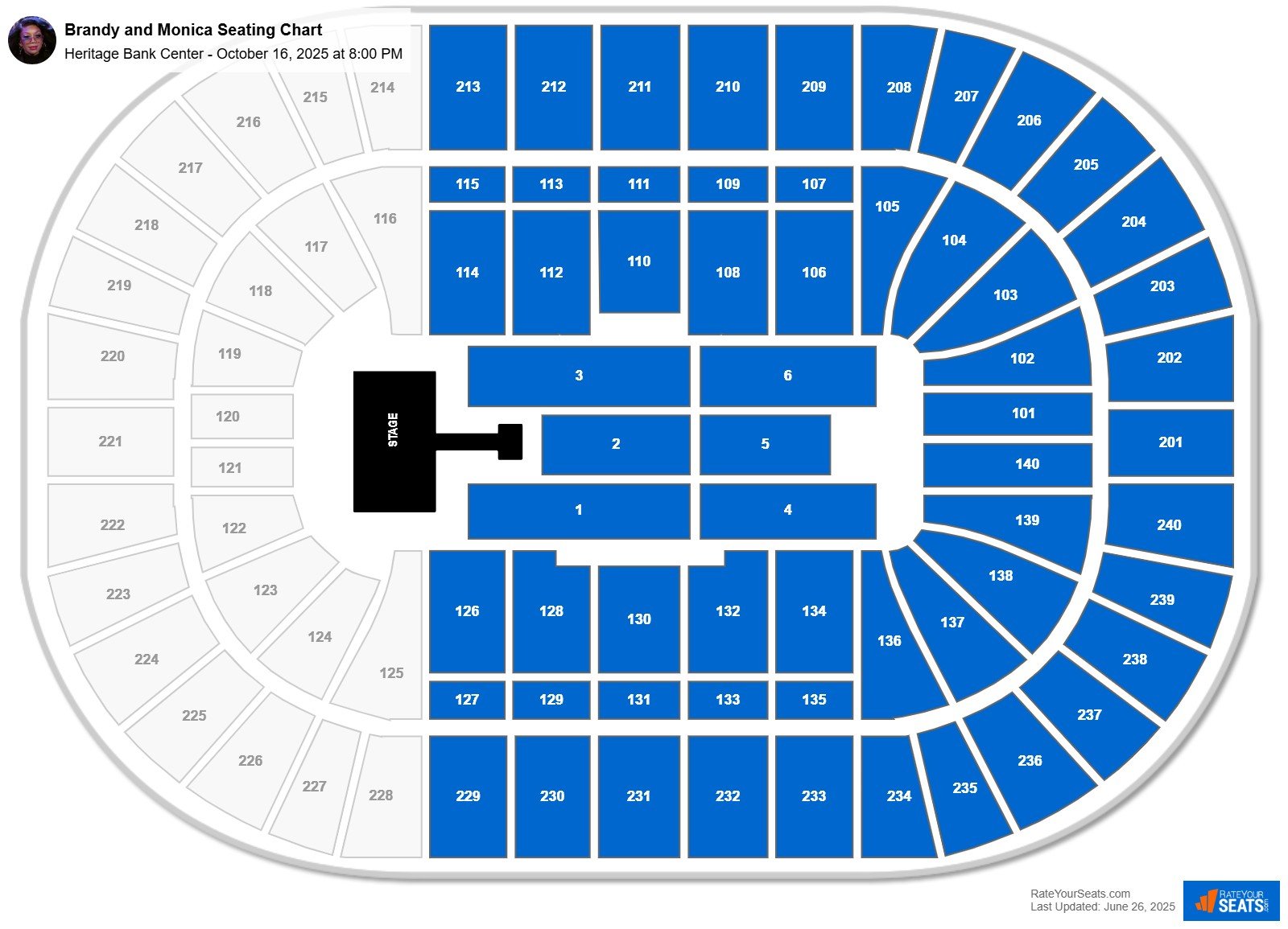 Brandy and Monica seating chart Heritage Bank Center