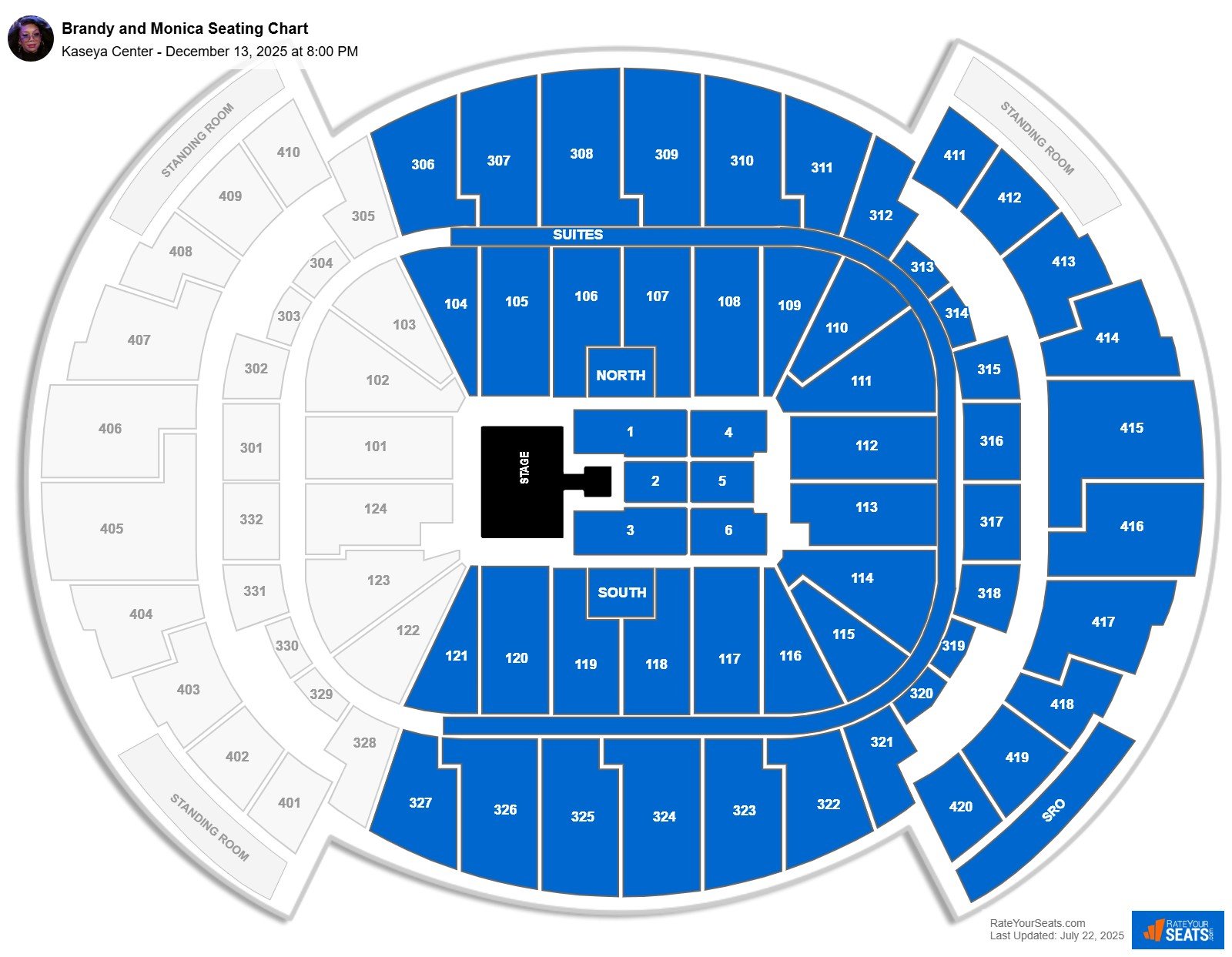 Brandy and Monica seating chart Kaseya Center