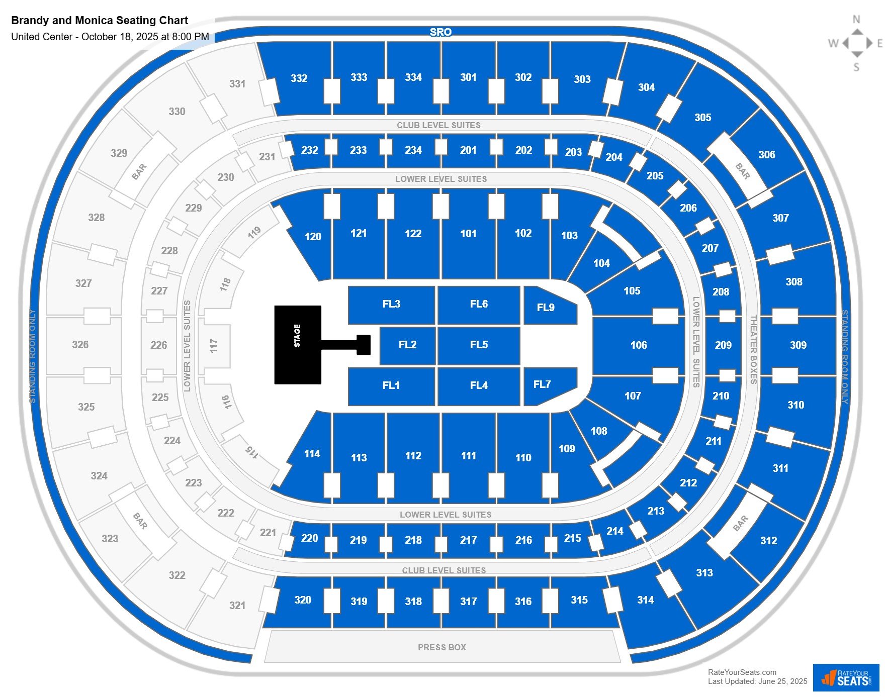 Brandy and Monica seating chart United Center