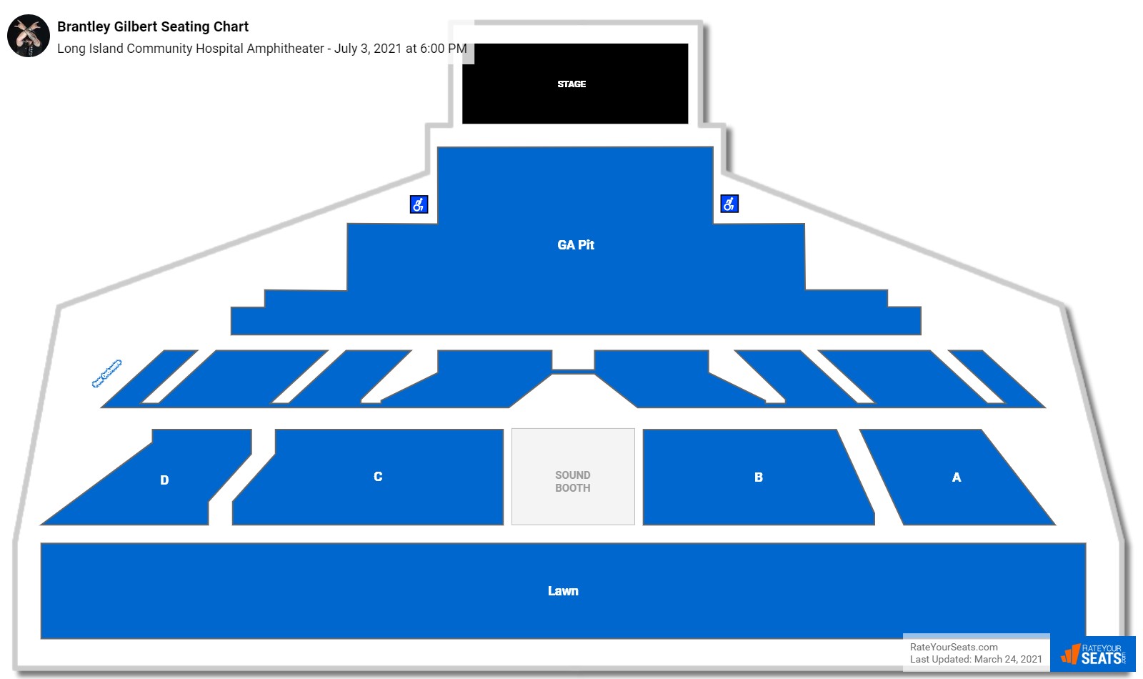 Brantley Gilbert seating chart Long Island Community Hospital Amphitheater