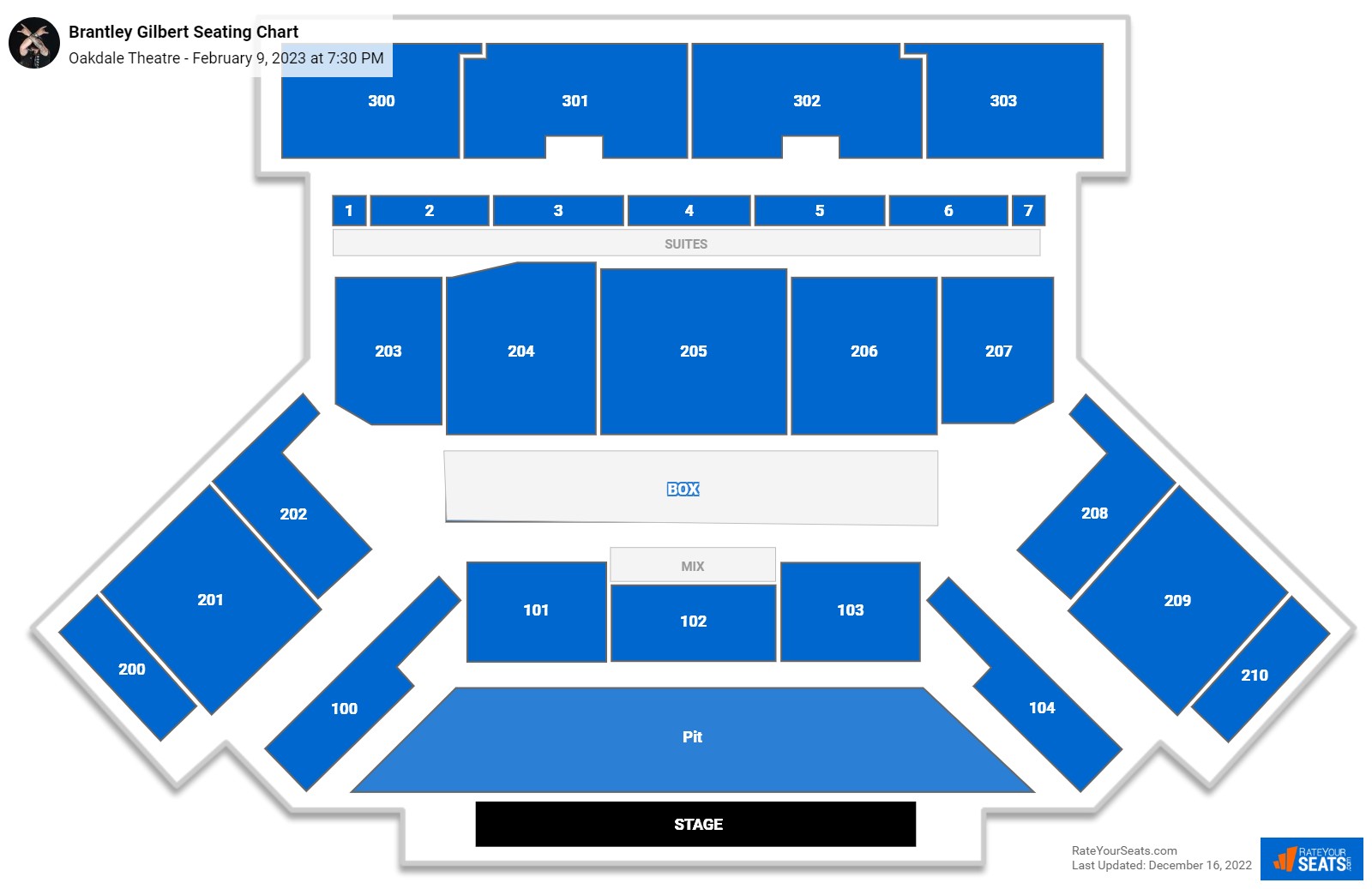 Oakdale Theatre Seating Chart