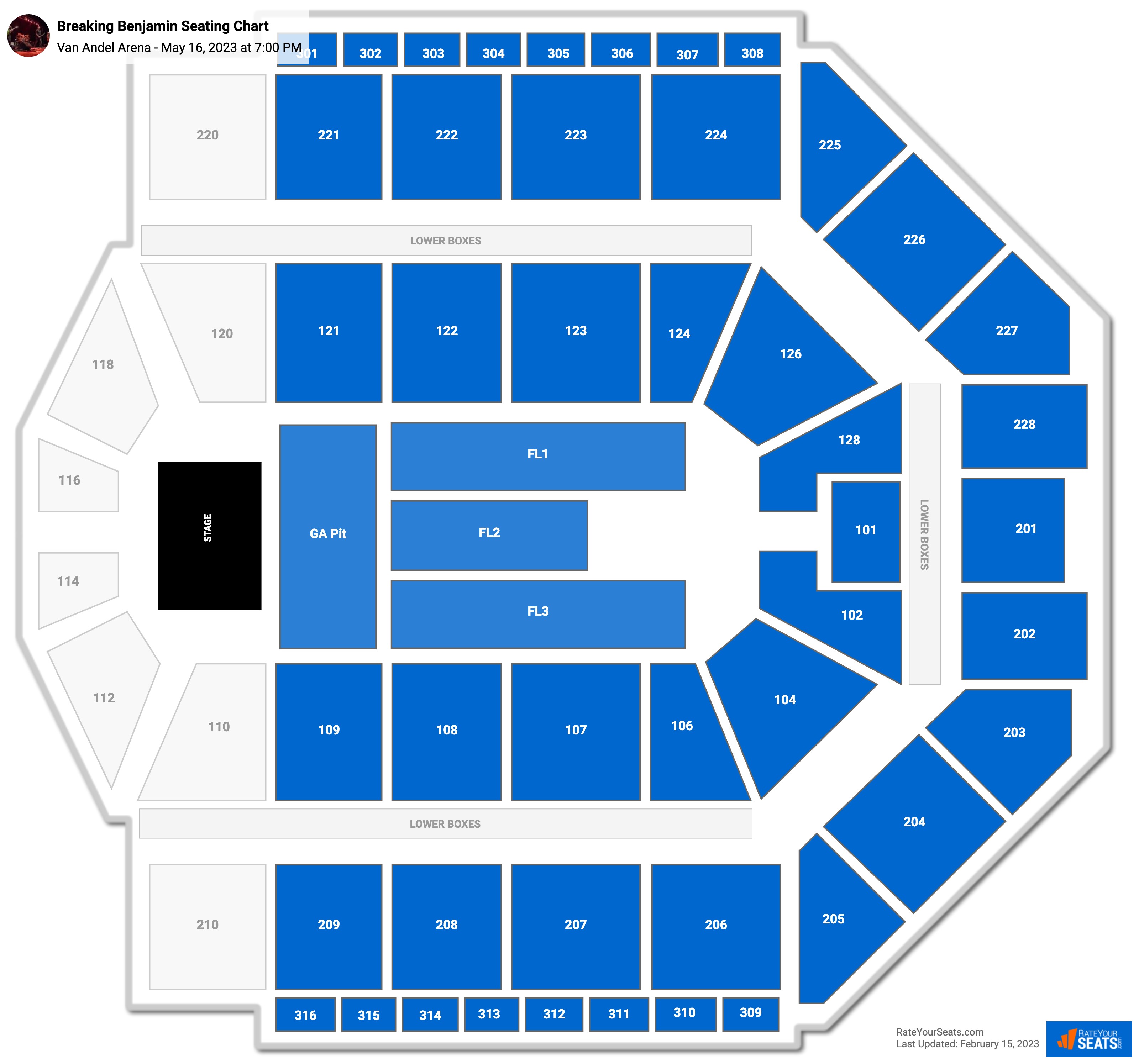 Breaking Benjamin seating chart Van Andel Arena