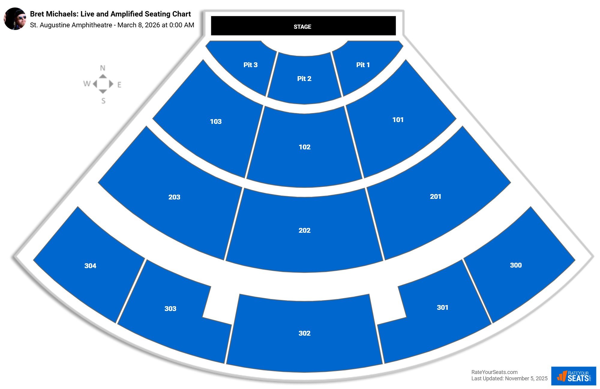 Bret Michaels: Live and Amplified seating chart St. Augustine Amphitheatre