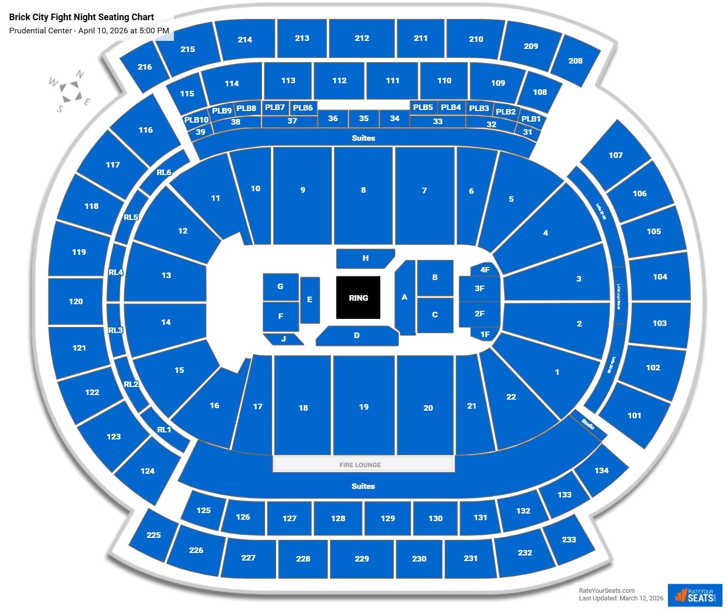 Brick City Fight Night seating chart Prudential Center