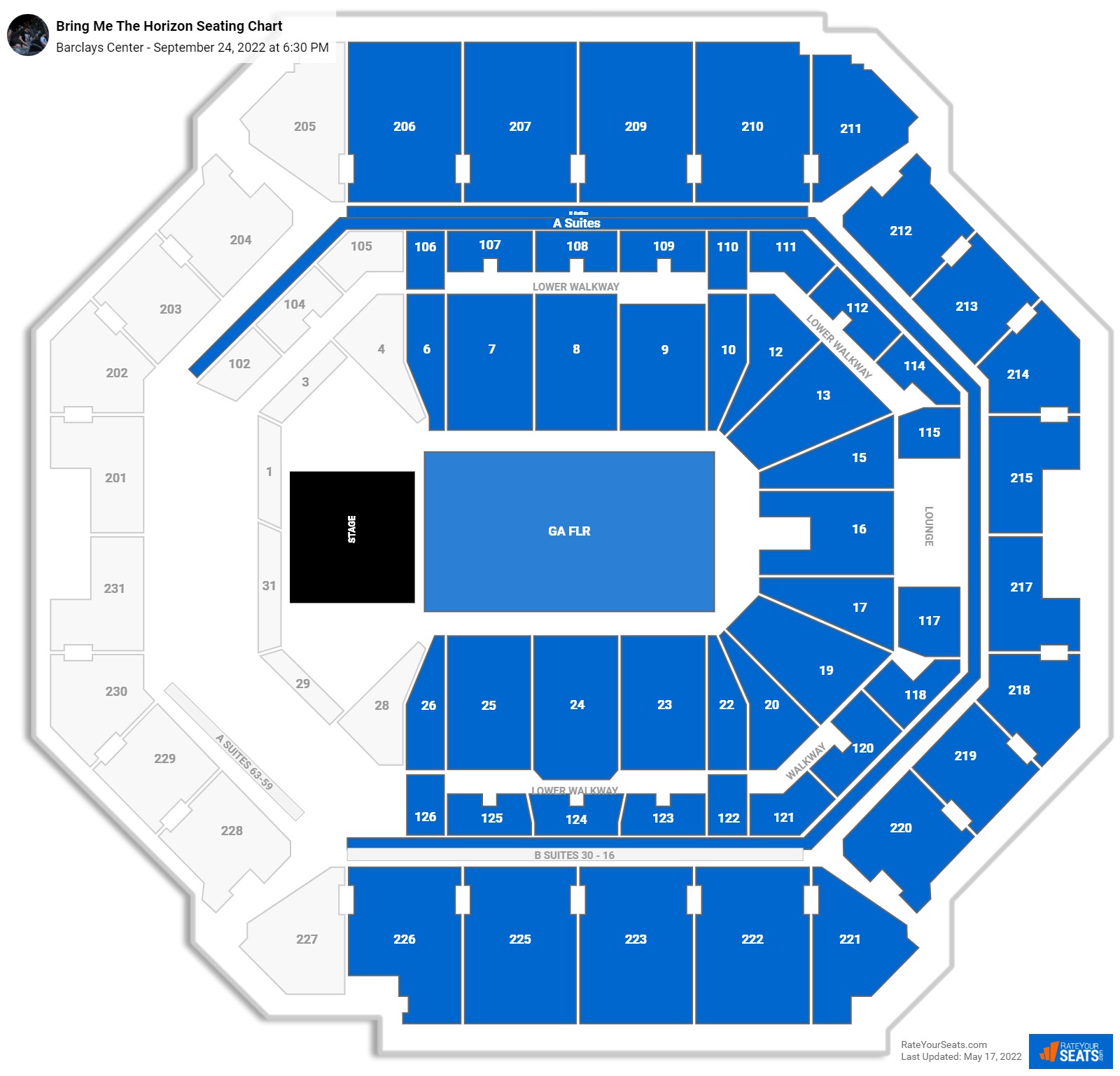 Bring Me The Horizon seating chart Barclays Center