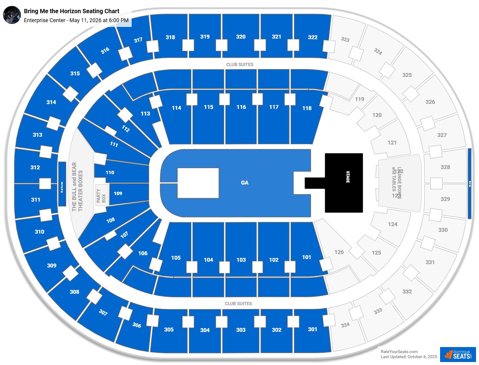 Bring Me the Horizon seating chart Enterprise Center