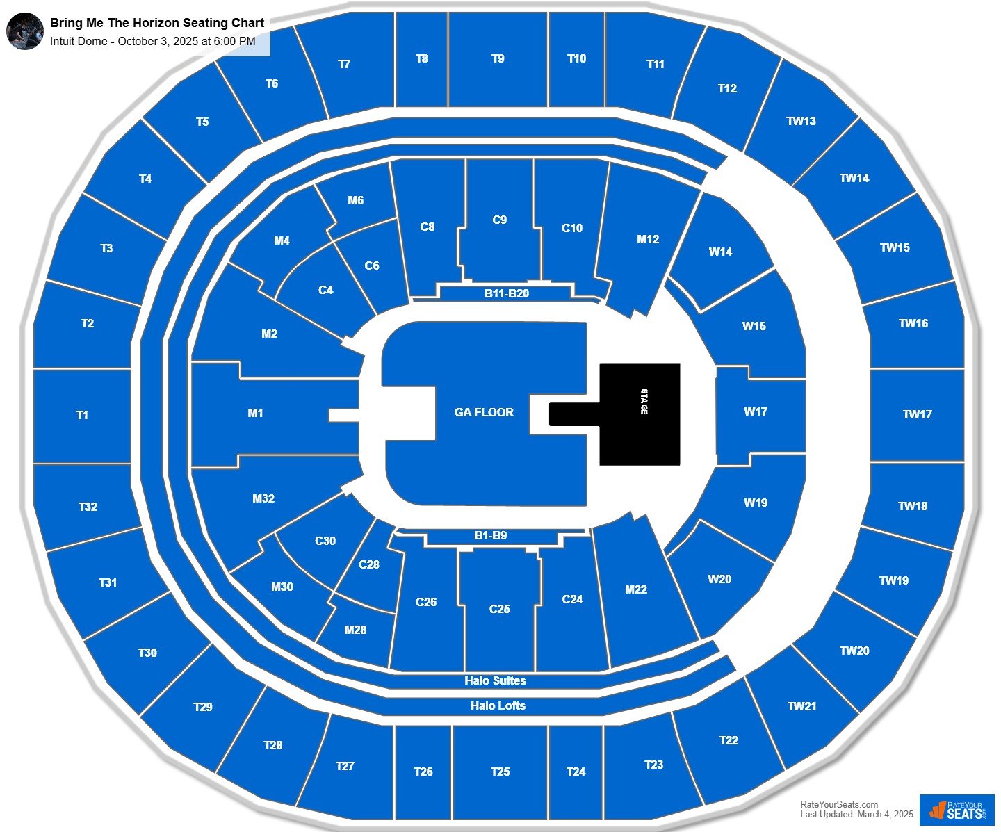 Bring Me The Horizon seating chart Intuit Dome