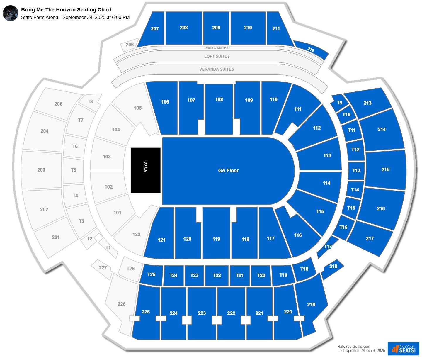 Bring Me The Horizon seating chart State Farm Arena