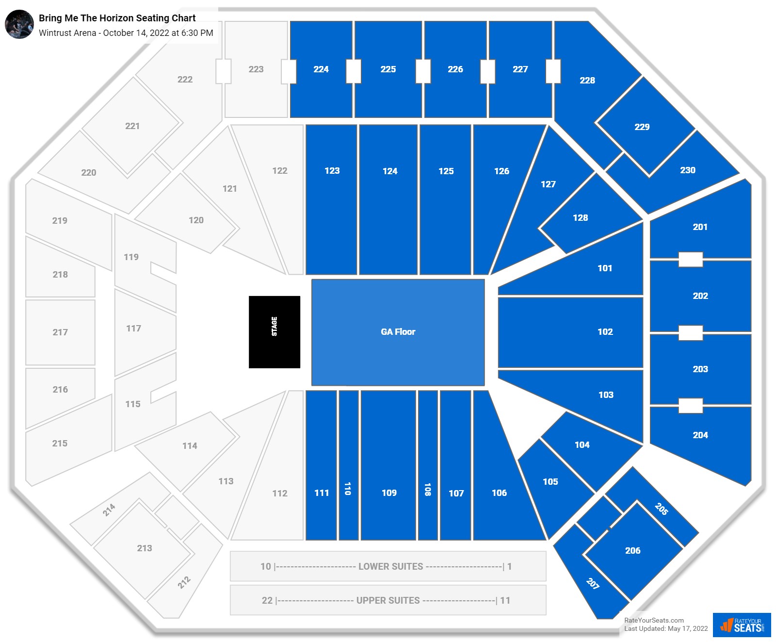 Bring Me The Horizon seating chart Wintrust Arena