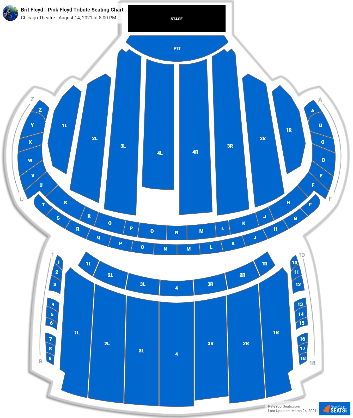 Brit Floyd - Pink Floyd Tribute seating chart Chicago Theatre