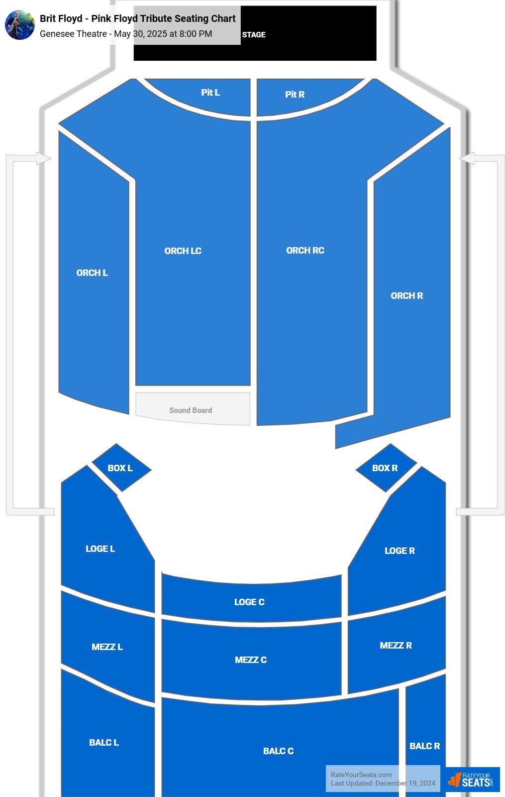 Brit Floyd - Pink Floyd Tribute seating chart Genesee Theatre