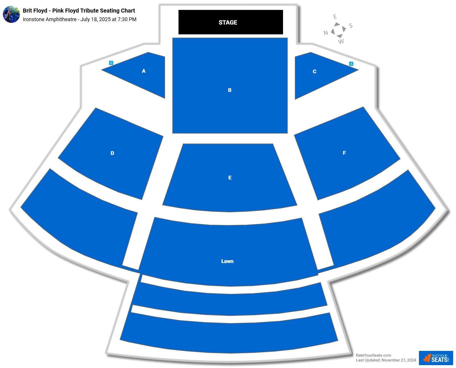 Brit Floyd - Pink Floyd Tribute seating chart Ironstone Amphitheatre